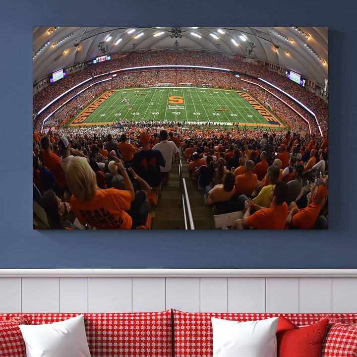 From above, the view resembles the Syracuse University Orange Football Team Wall Art Canvas.