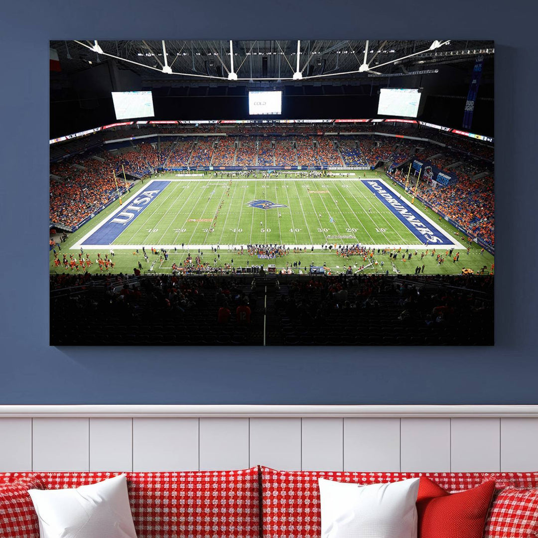 The University of Texas at San Antonio Roadrunners Football Team Print - San Antonio Alamodome Wall Art Canvas Print