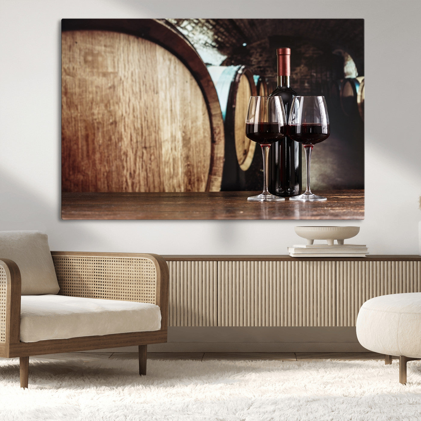 MGV-CV-36X24 - Wine and Barrel Wall Art Canvas Print