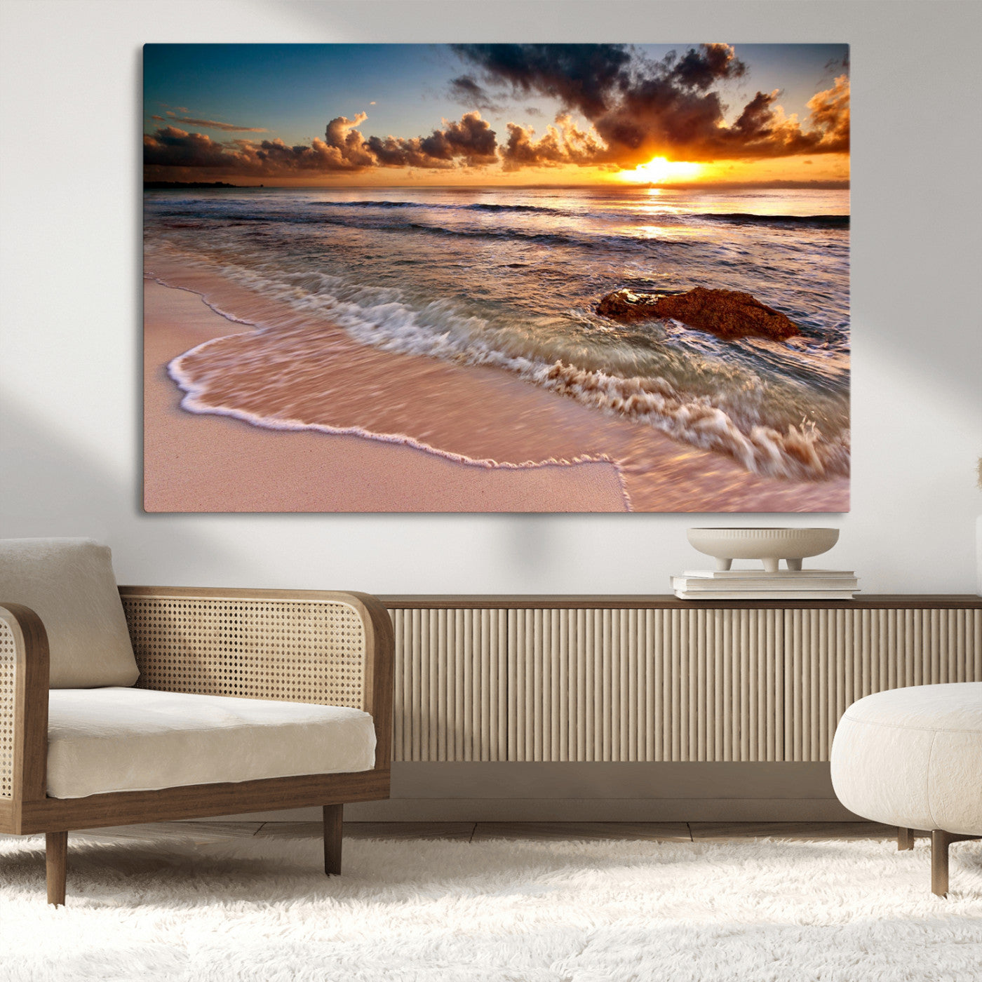 MGV-CV-36X24 - Sunset on Ocean Wall Art Canvas Print