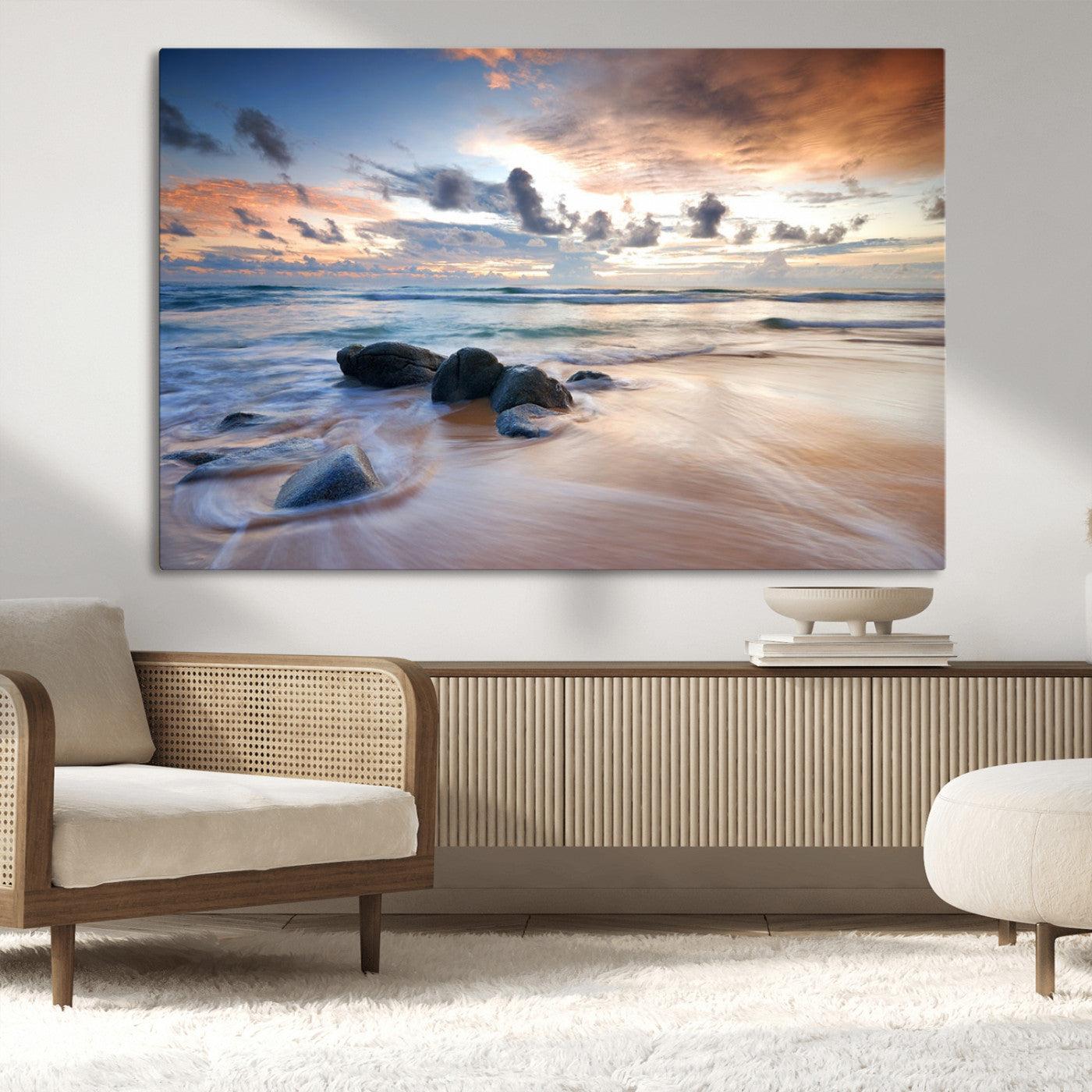 MGV-CV-36X24 - Serene Weather On The Beach Wall Art Canvas Print