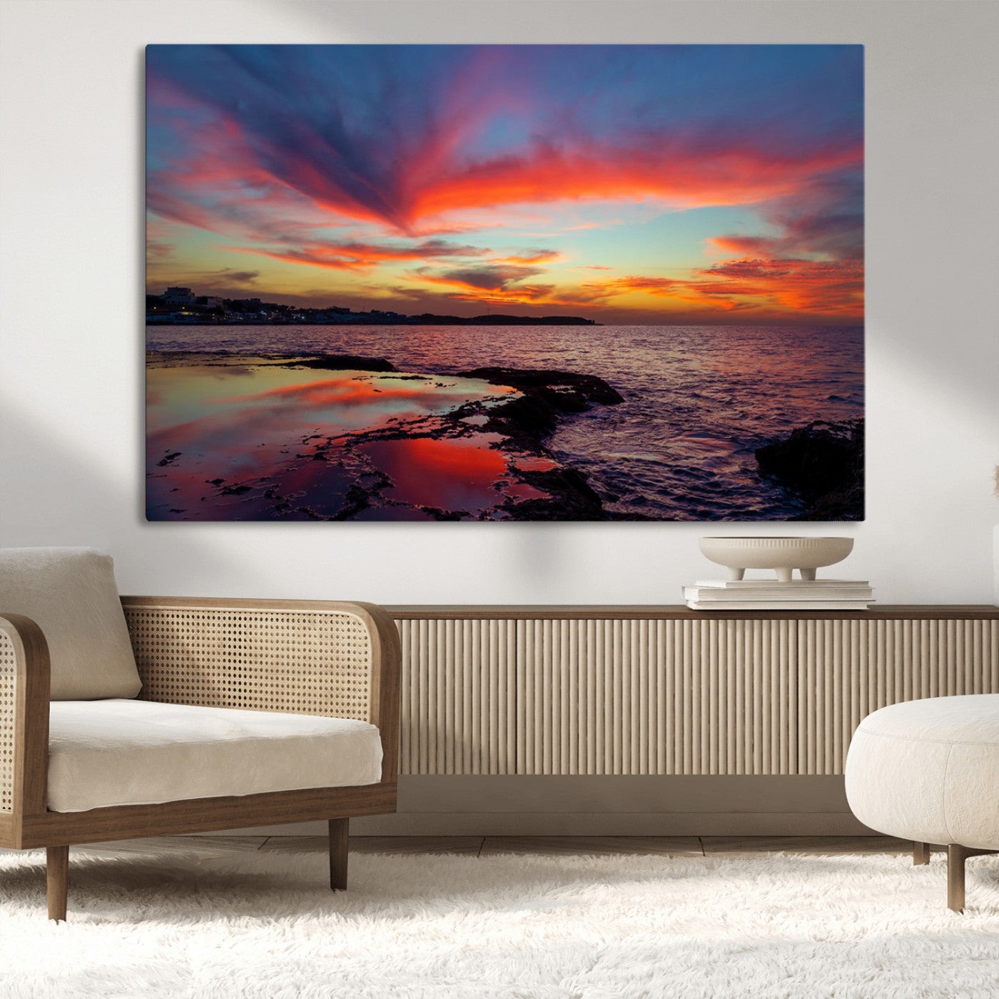 MGV-CV-36X24 - Glorious Sunset on The Beach Wall Art Canvas Print