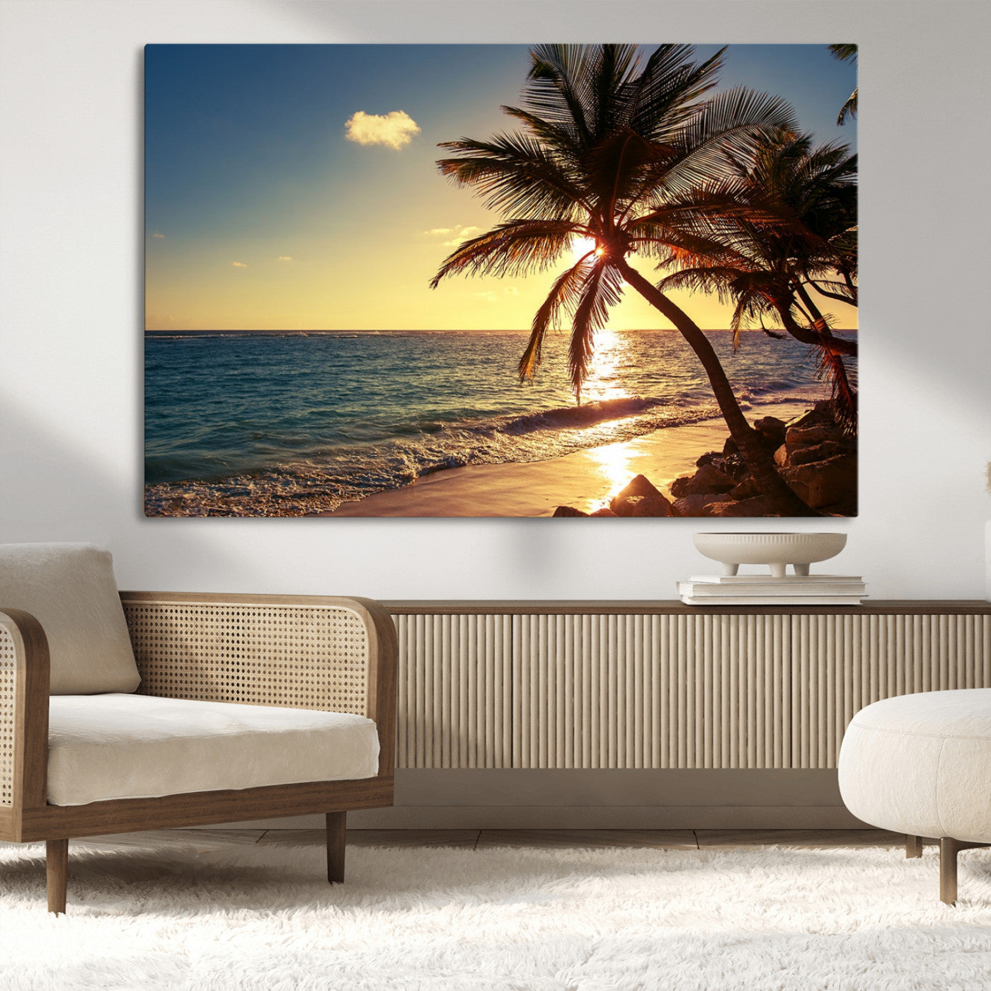 MGV-CV-36X24 - Sunset Palm Trees Wall Art Canvas Print