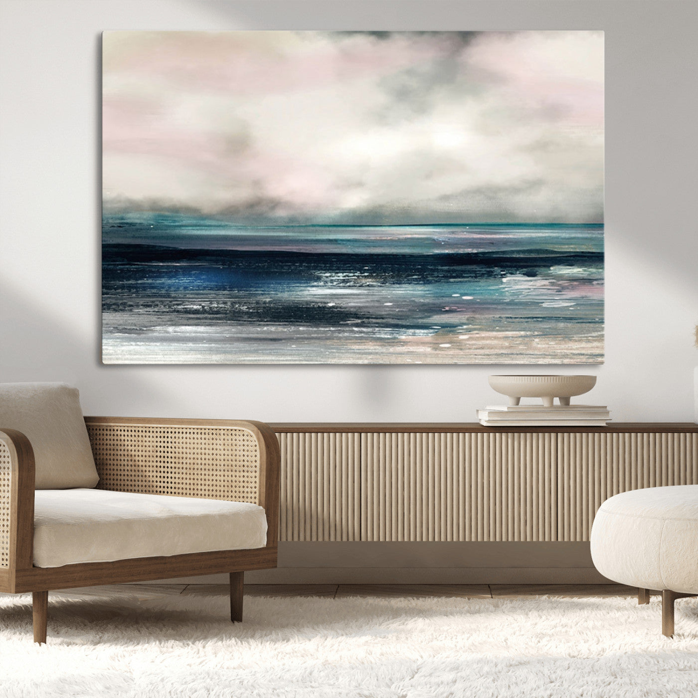 MGV-CV-36X24 - Abstract Ocean Wall Art Print – Modern Seascape Canvas Print – Minimalist Coastal Artwork