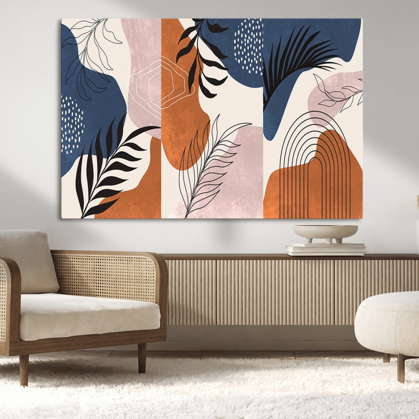 MGV-CV-36X24 - Boho Wall Art Canvas Print Set Mid-Century Prints Bohemian Wall Artwork Prints Boho Neutral,