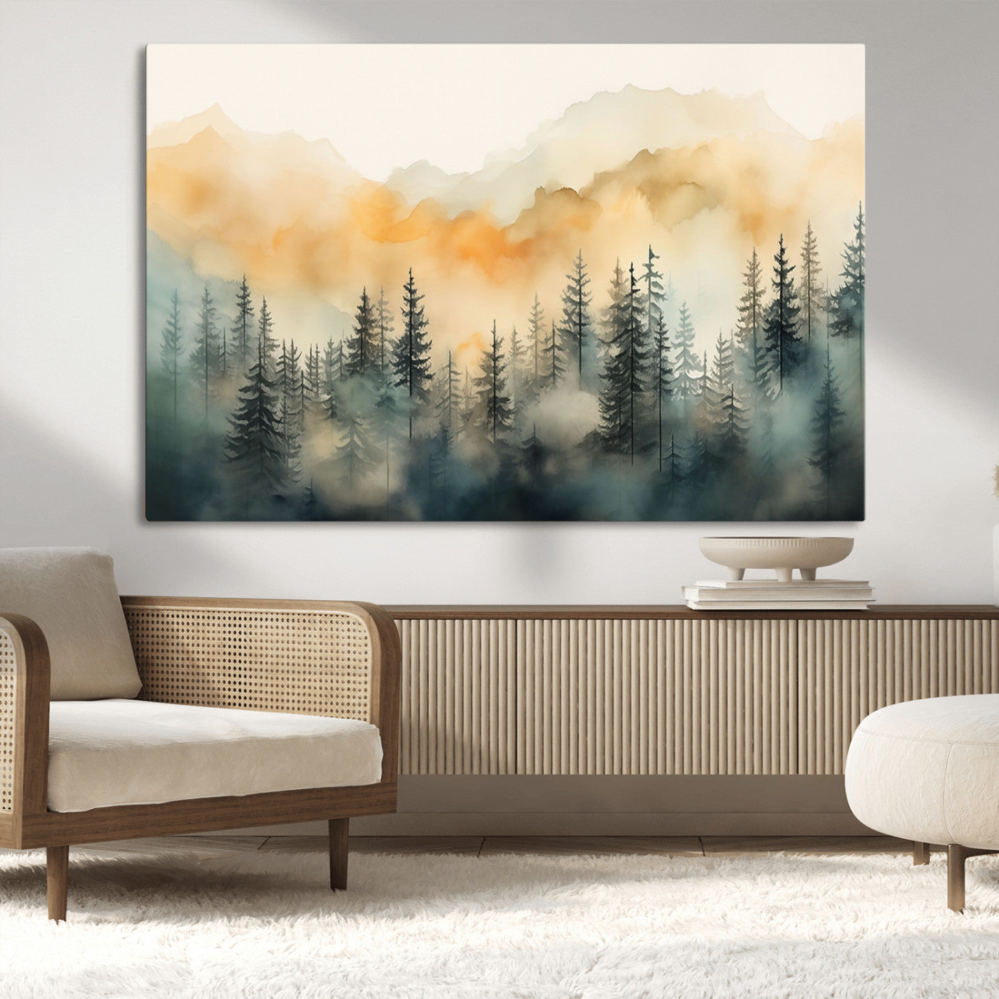 34155-MGV-CV-36X24-Abstract Forest Print - Mountain Wall Art | Autumn Landscape Canvas Print for Living Room, Bedroom, or Office | Large Wall Art Decor