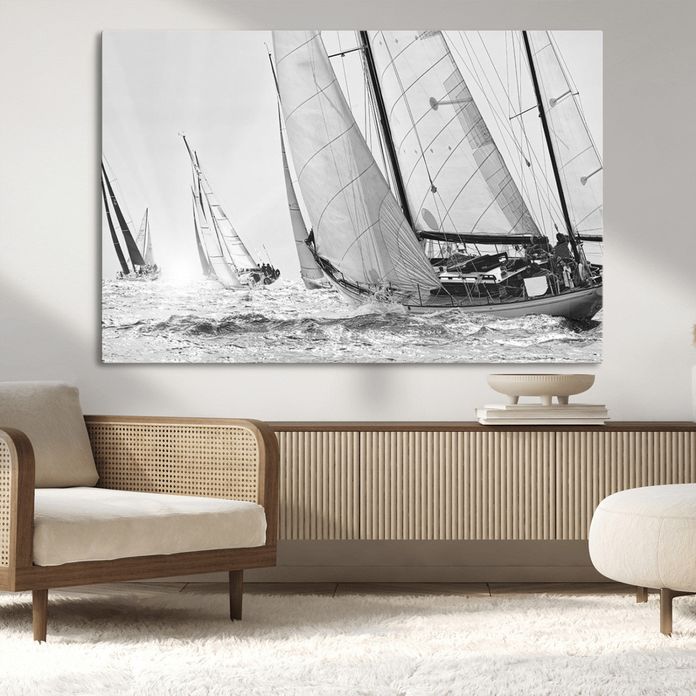 MGV-CV-36X24 - Yacht Sailboat Regatta Canvas Wall Art Canvas Print