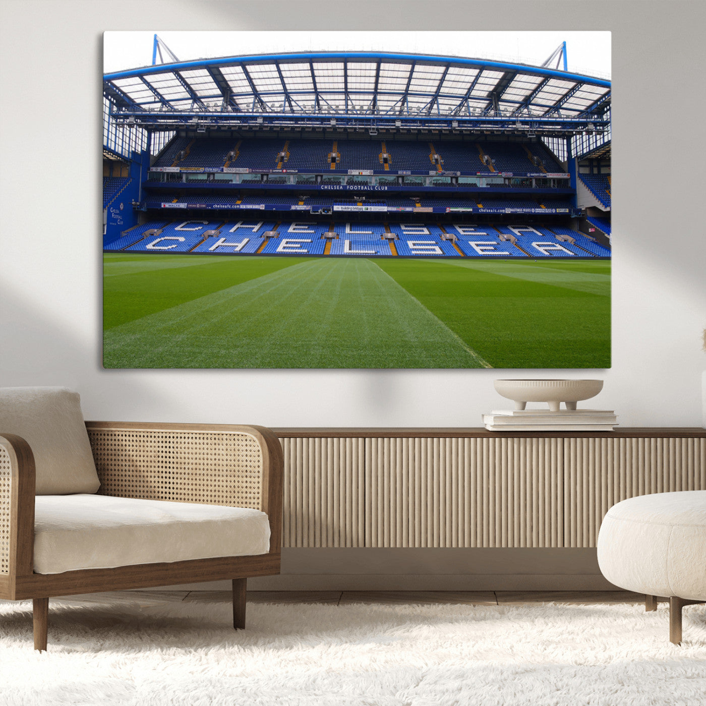 MGV-CV-36X24 - Chelsea FC Soccer Team Print - Stamford Bridge Stadium Wall Art Canvas Print