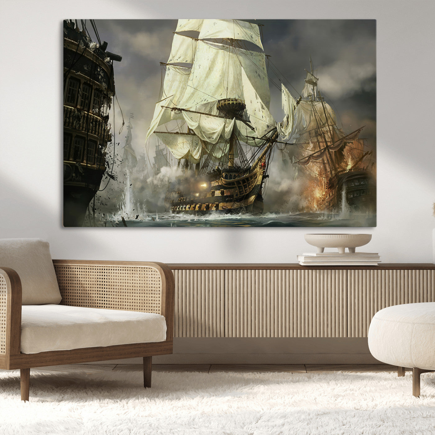 MGV-CV-36X24 - Pirate Ship War Wall Art Canvas Print