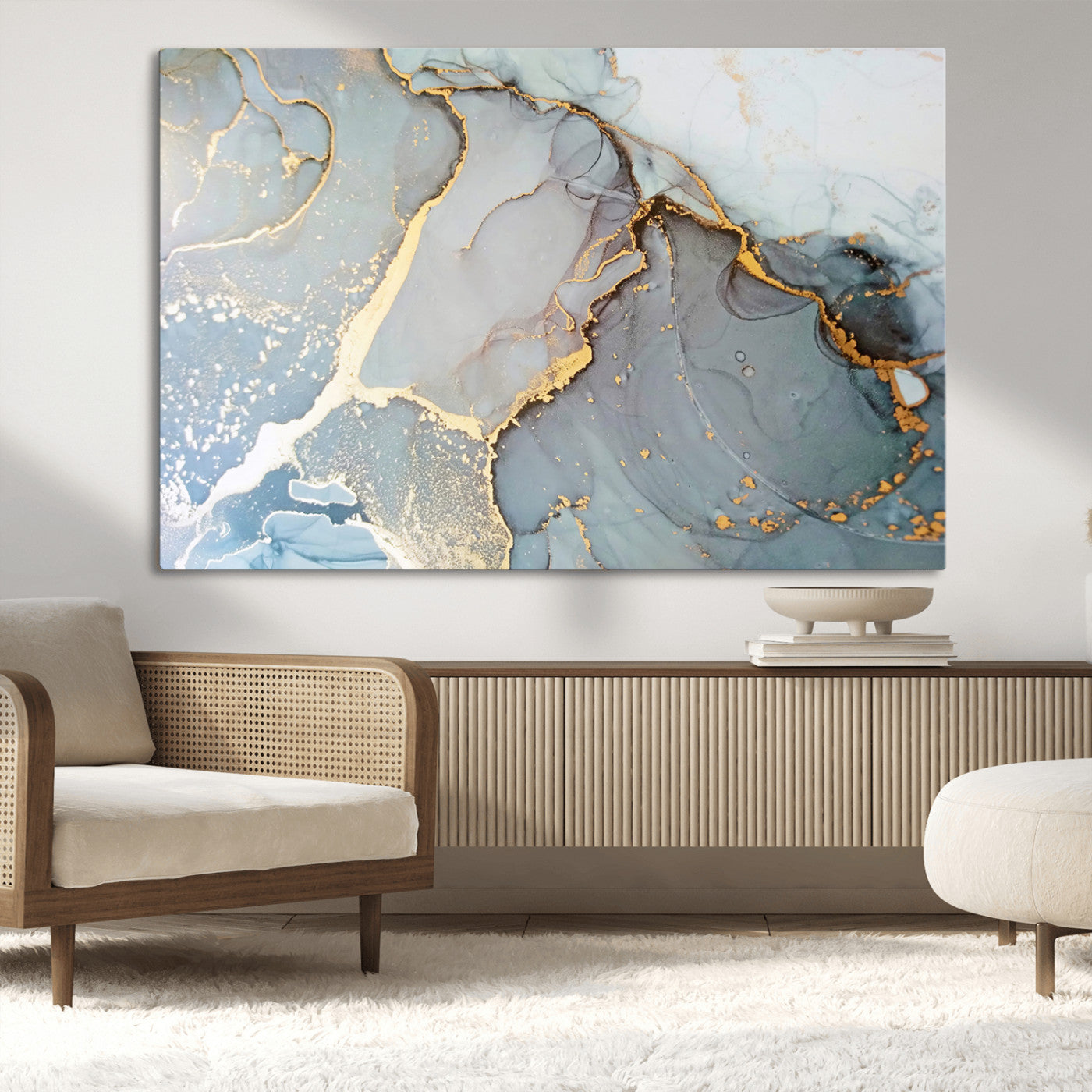 -Large Abstract Marble Wall Art Canvas Print for Living Room and Farmhouse Decor