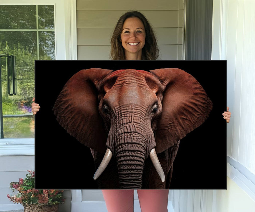 The Wild Elephant Wall Art Canvas Print is displayed prominently.