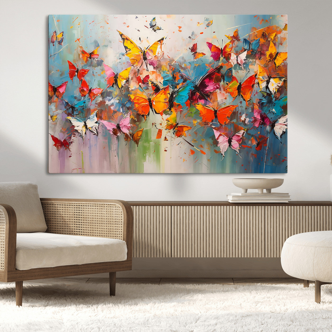 MGV-CV-36X24 - Abstract Butterfly Wall Art Canvas Print
