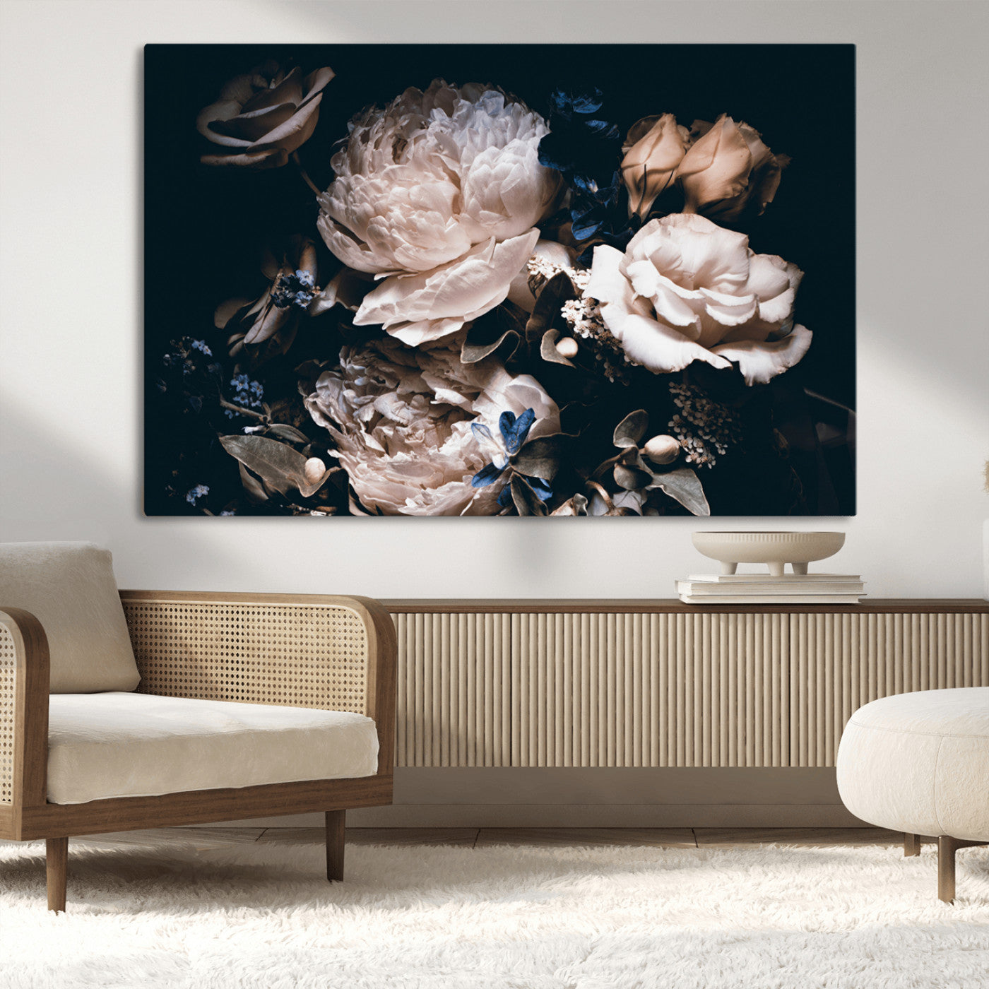 MGV-CV-36X24 - Pink Peonies Flowers Large Canvas Art Print