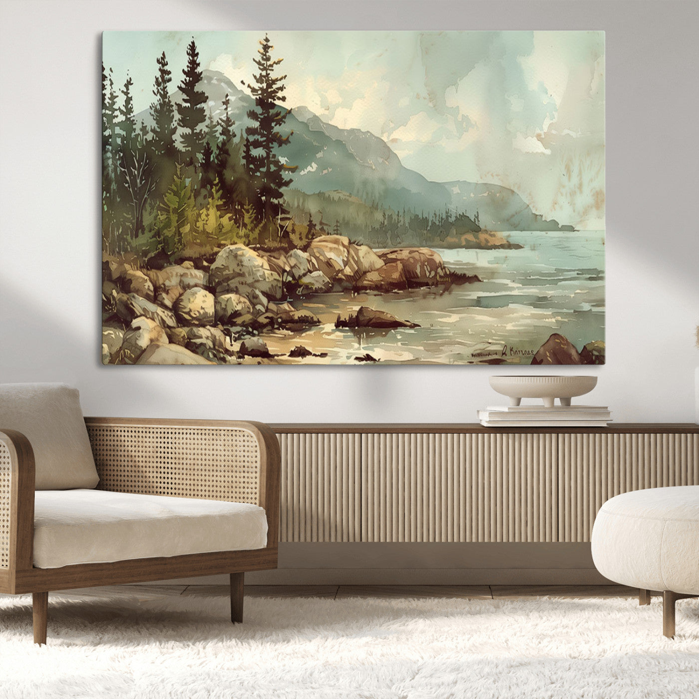MGV-CV-36X24 - Abstract Acadia National Park Wall Art Canvas Print - Stunning 3-Panel Wall Art Canvas Print, Framed, Ready to Hang