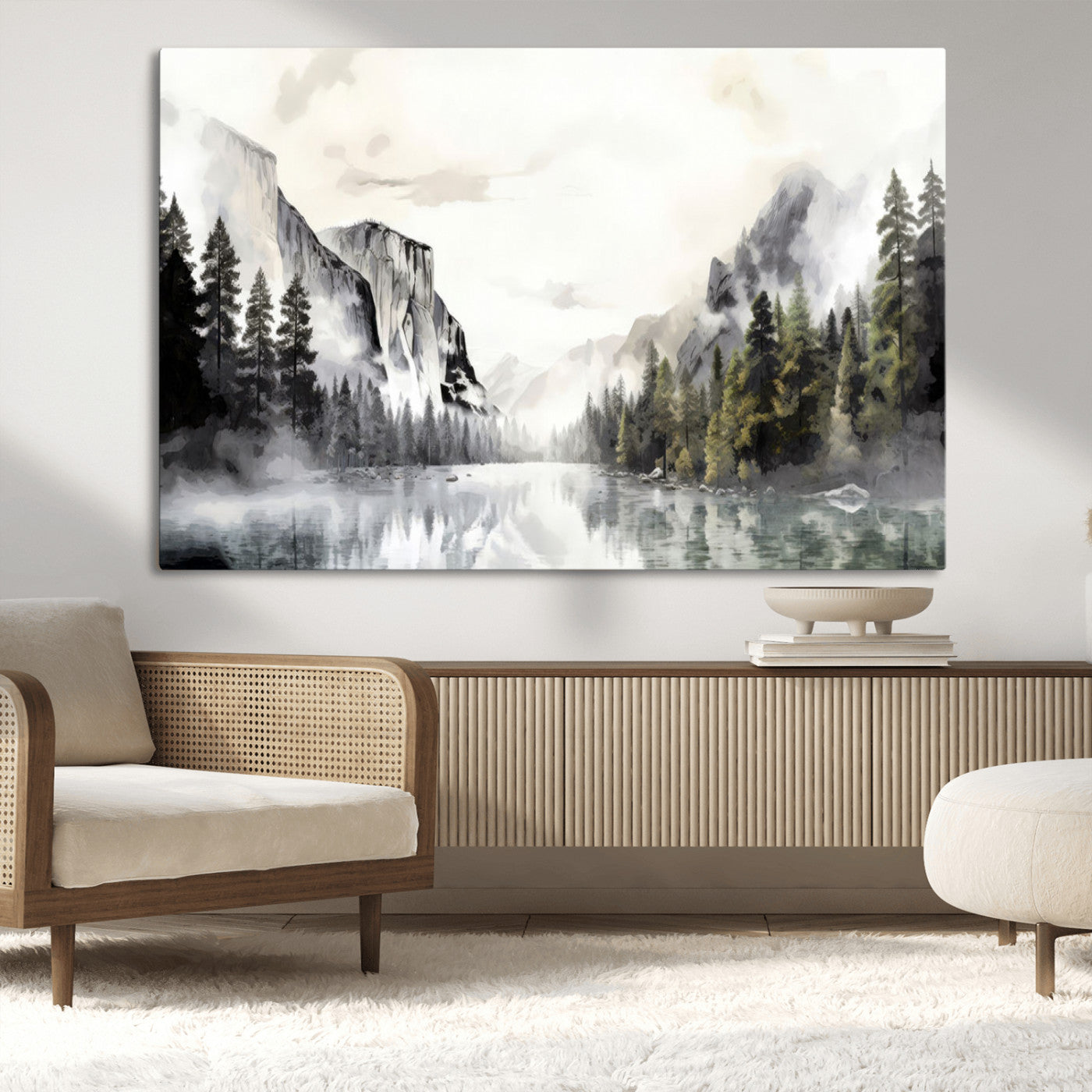MGV-CV-36X24 - Yosemite Valley Wall Art Canvas Print – Framed and Ready to Hang – Majestic Nature Landscape Décor