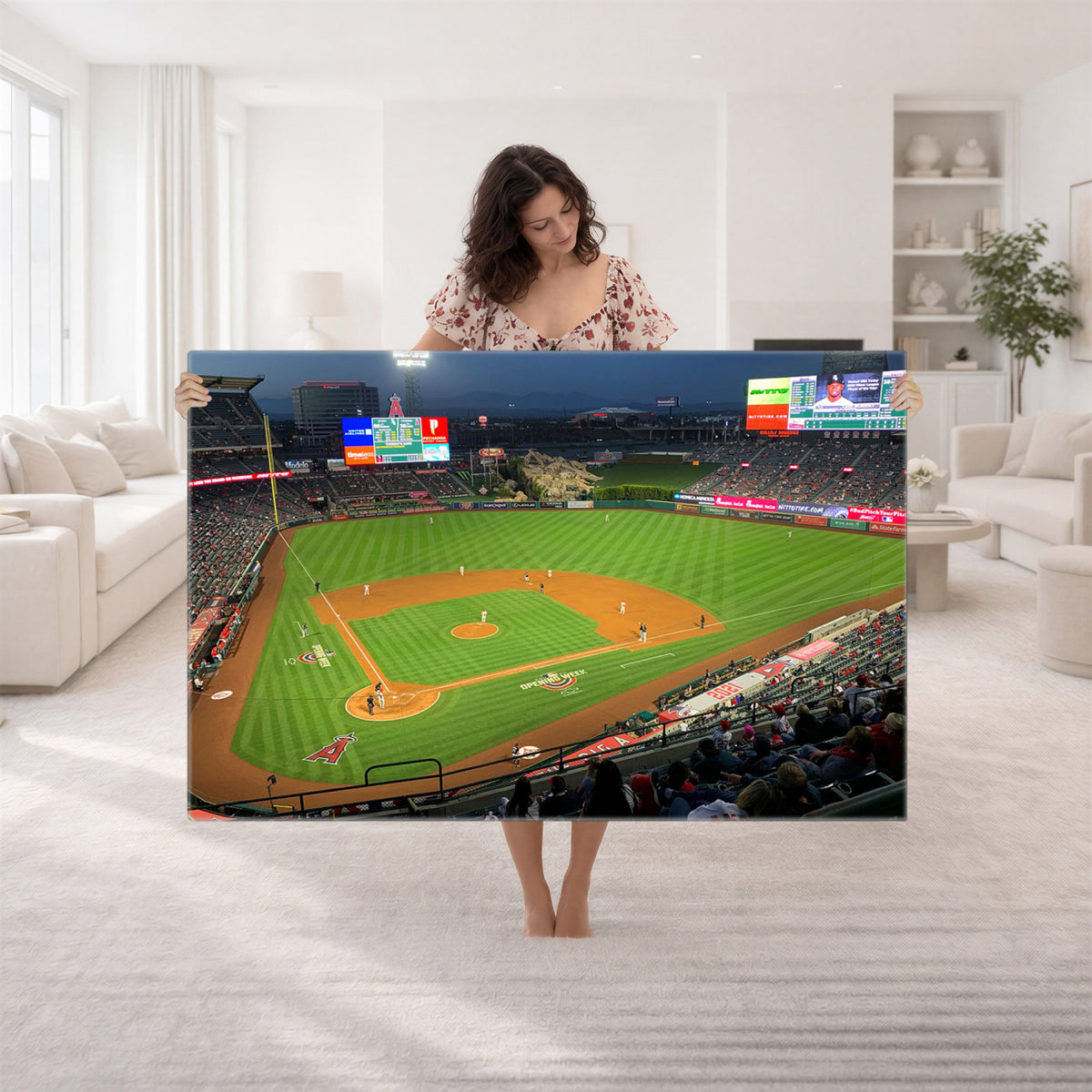 93707-MGV-CV-36X24 - Angel Stadium Aerial Canvas Print | Los Angeles Angels Baseball