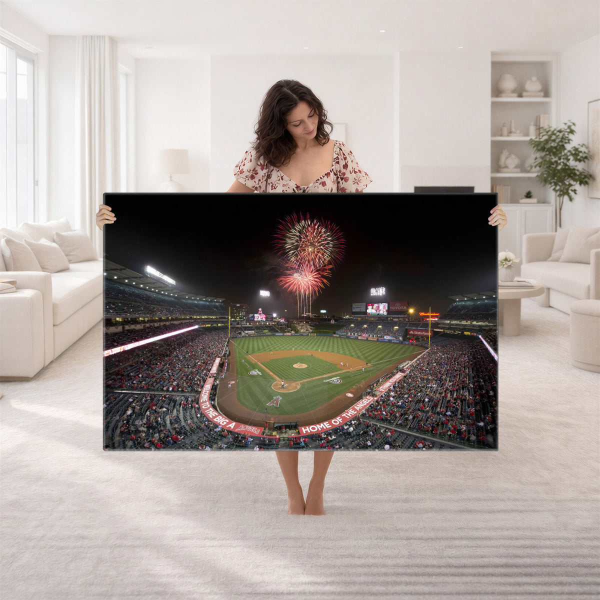63592-MGV-CV-36X24 - Angel Stadium in Los Angeles Stadium Wall Art Canvas Print