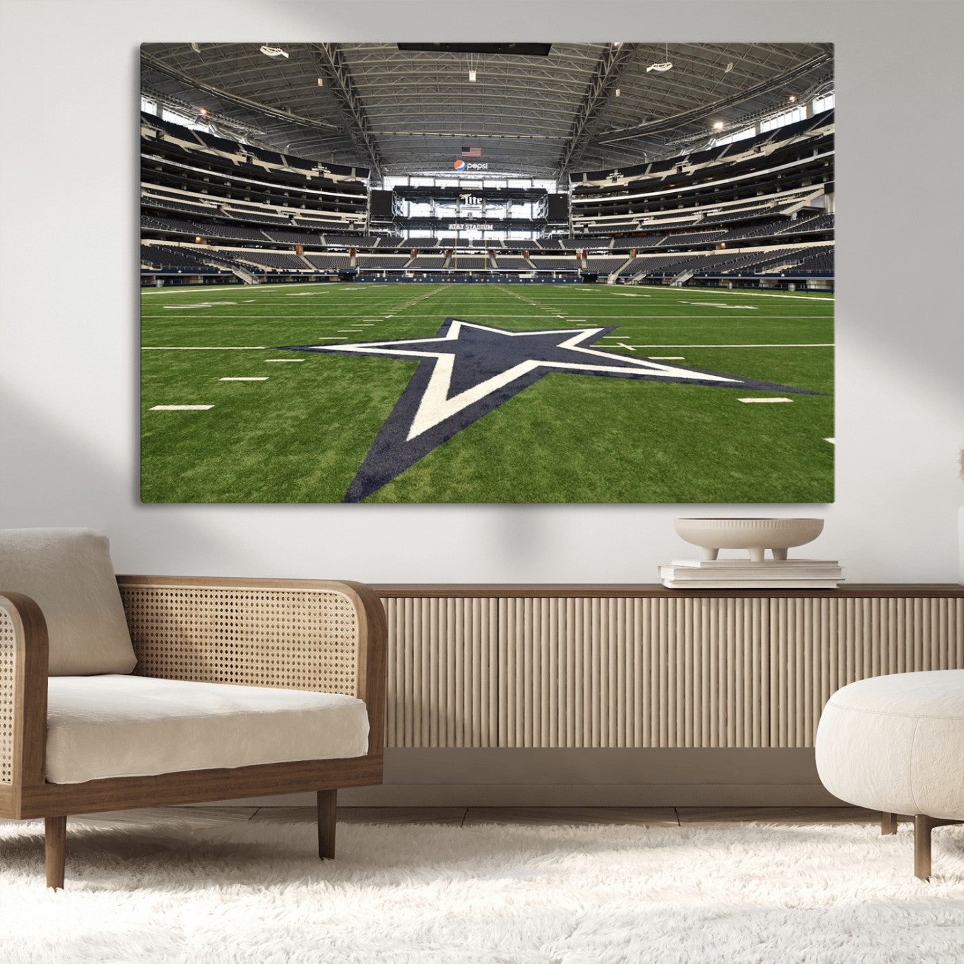 MGV-CV-36X24 - Dallas Cowboys Football Team Print - Arlington AT&T Stadium Wall Art Canvas Print