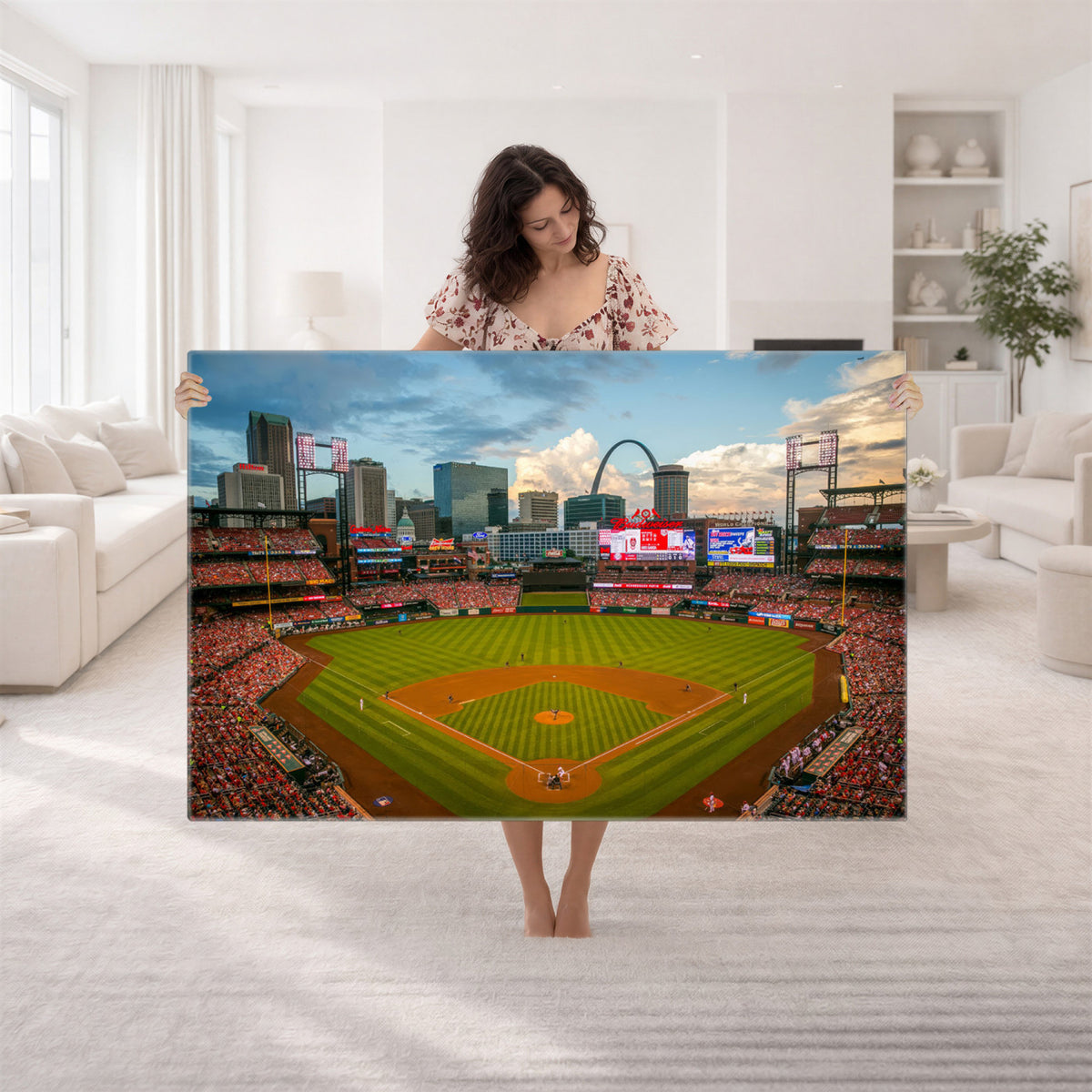 91908-MGV-CV-36X24 - Busch Stadium Wall Art Print | St. Louis Cardinals Baseball
