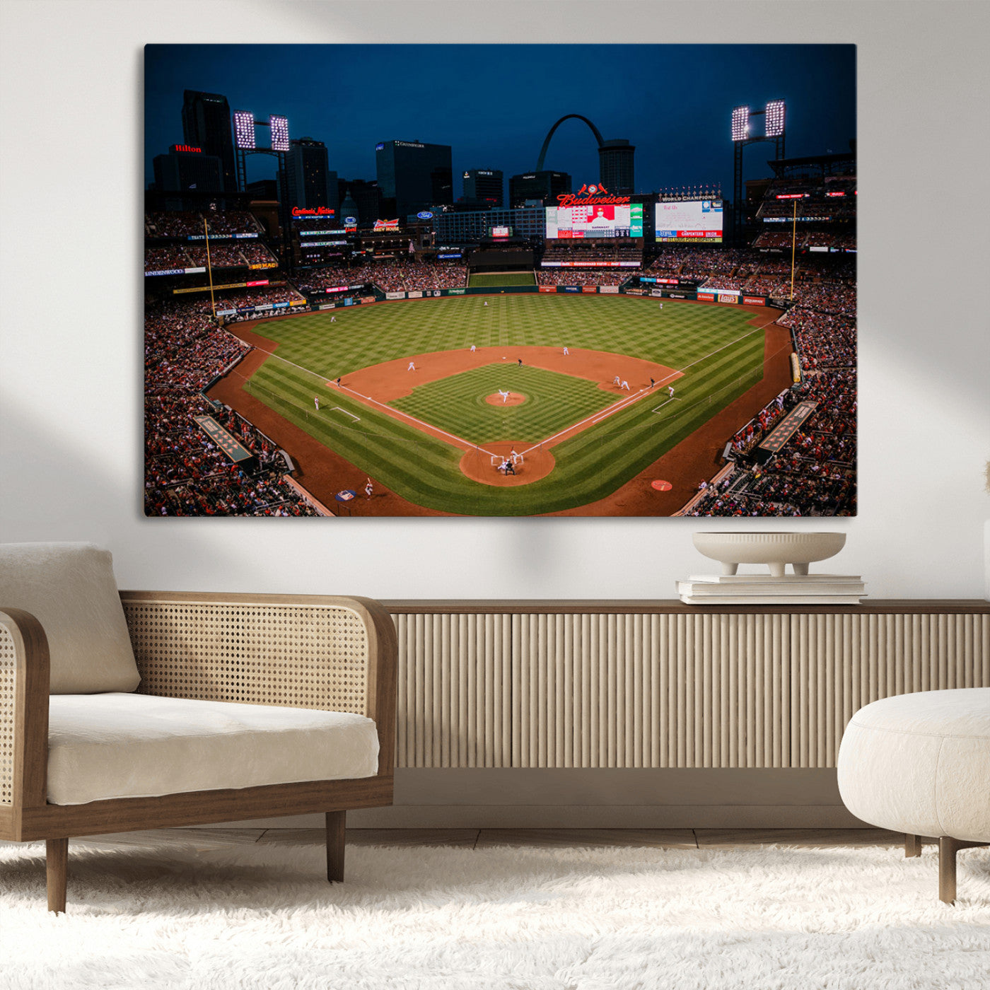 MGV-CV-36X24 - St. Louis Cardinals Baseball Team Print - Busch Stadium Wall Art Canvas Print