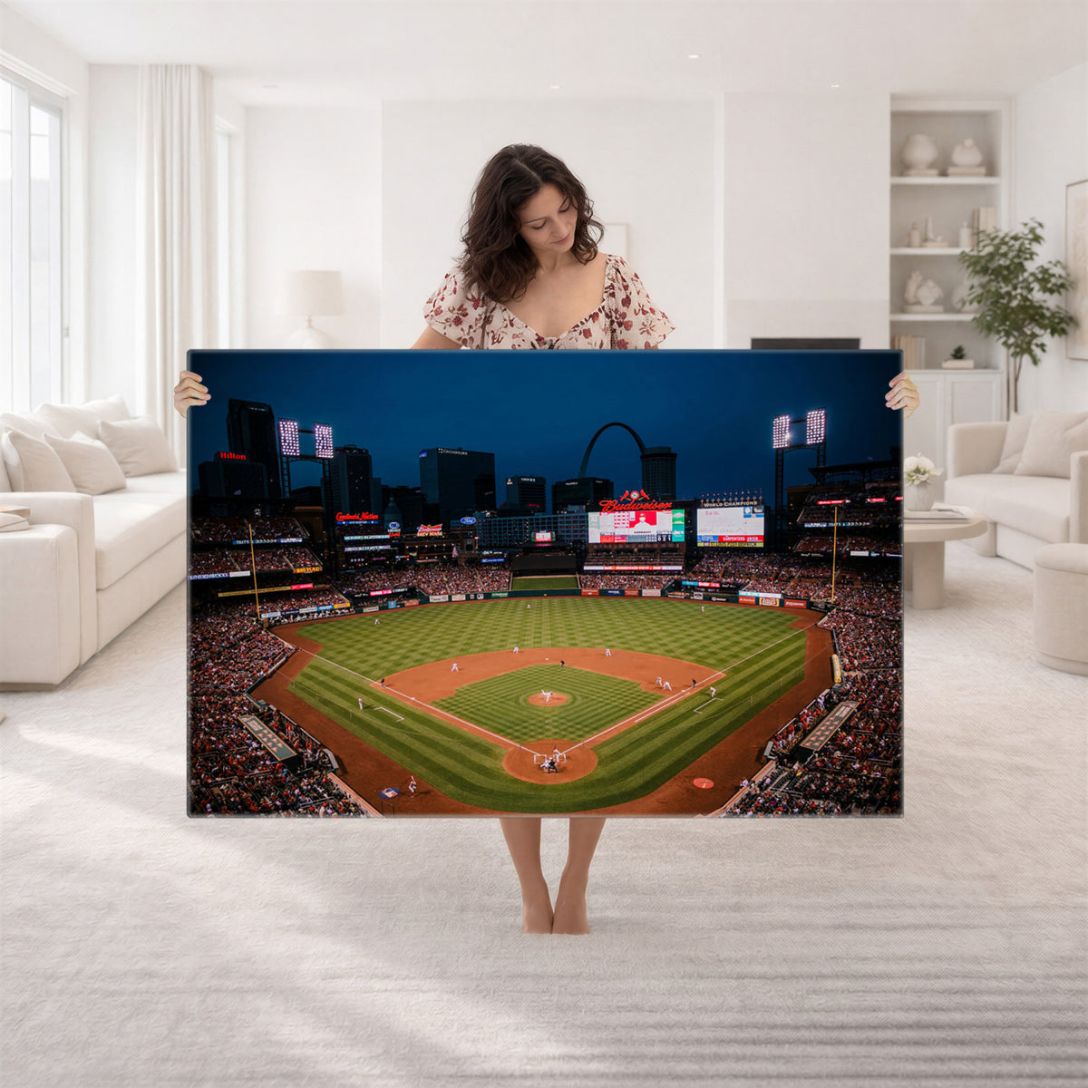 38612-MGV-CV-36X24 - St. Louis Cardinals Baseball Team Print - Busch Stadium Wall Art