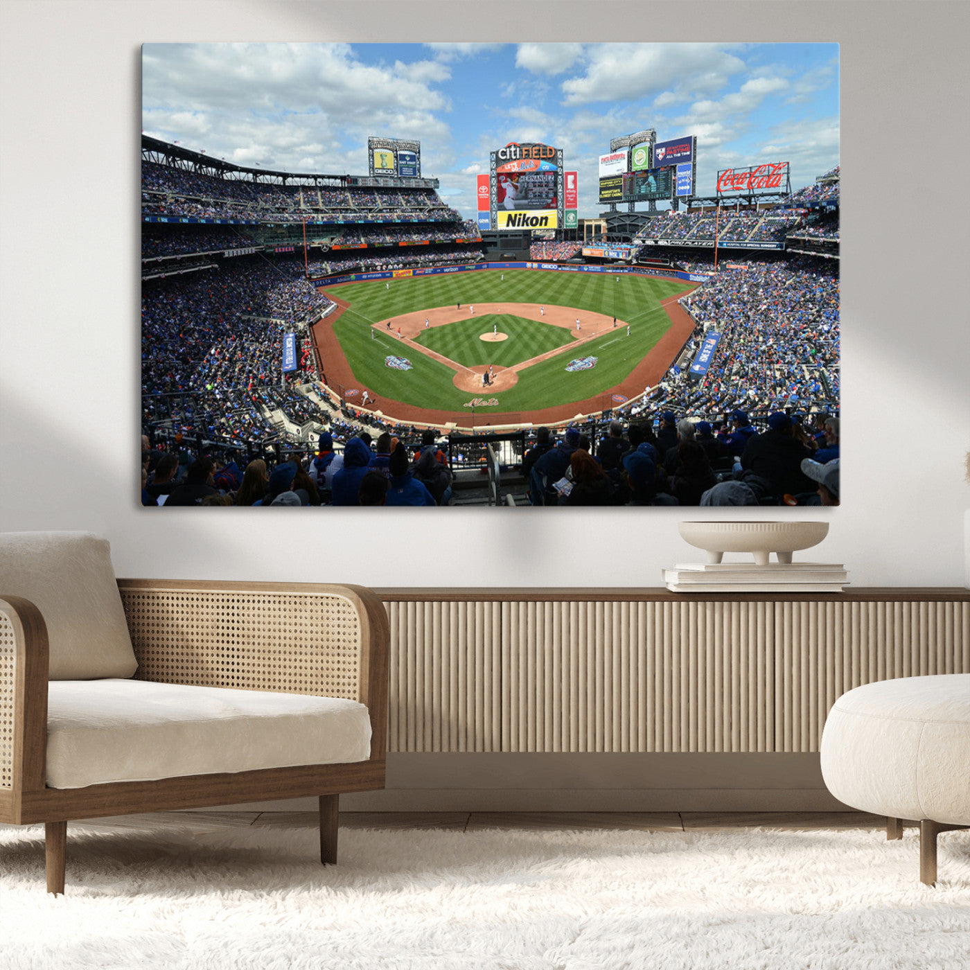 MGV-CV-36X24 - New York Mets Baseball Team Print - Citi Field Stadium Wall Art Canvas Print