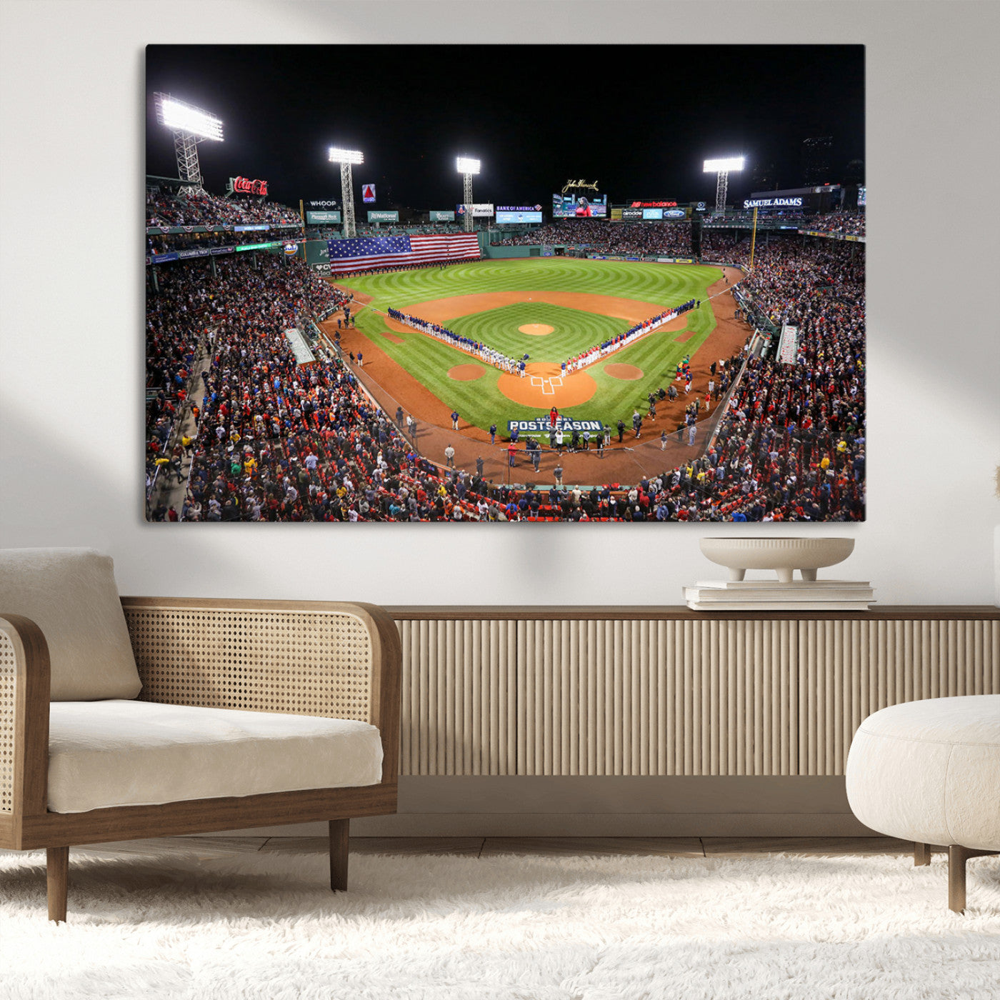 MGV-CV-36X24 - Fenway Park Wall Art Canvas Print | Large Baseball Stadium Canvas Print for Boston Red Sox Fans | Framed Ready-to-Hang Boston Sports Decor Artwork