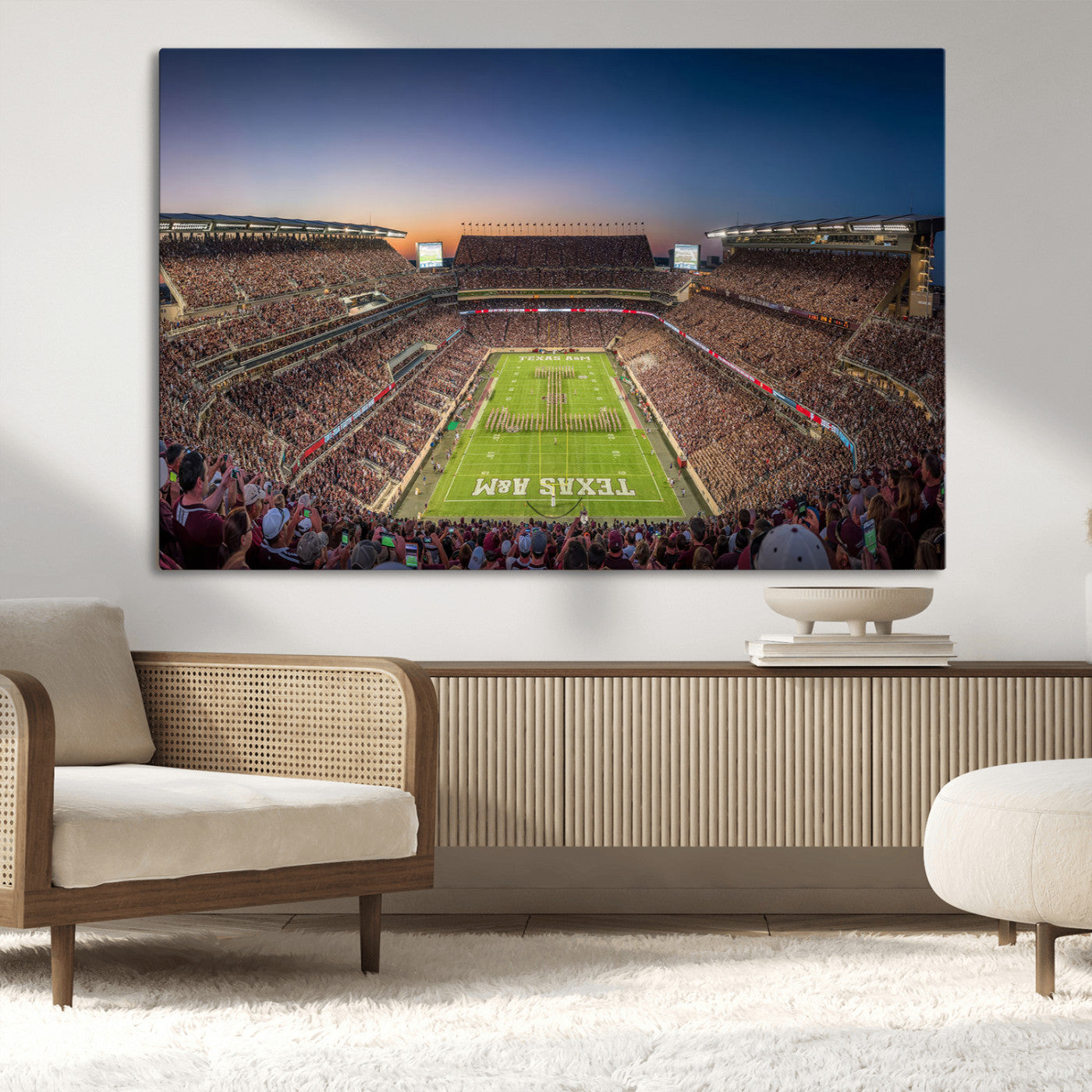 MGV-CV-36X24 - Kyle Field Wall Art Print | Large Texas A&M Aggies Football Canvas Print for Sports Enthusiasts | Framed, Ready-to-Hang Stadium Decor