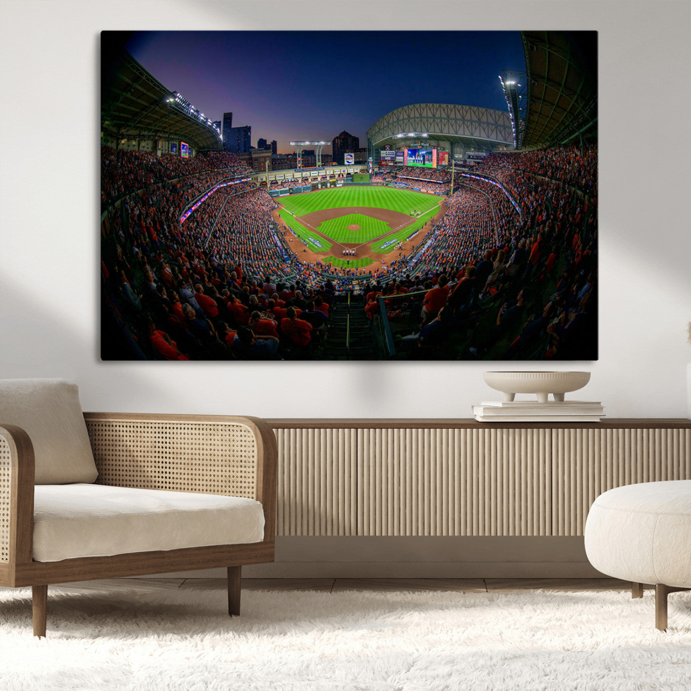 MGV-CV-36X24 - Houston Astros Baseball Team Print - Houston Minute Maid Park Stadium Wall Art Canvas Print