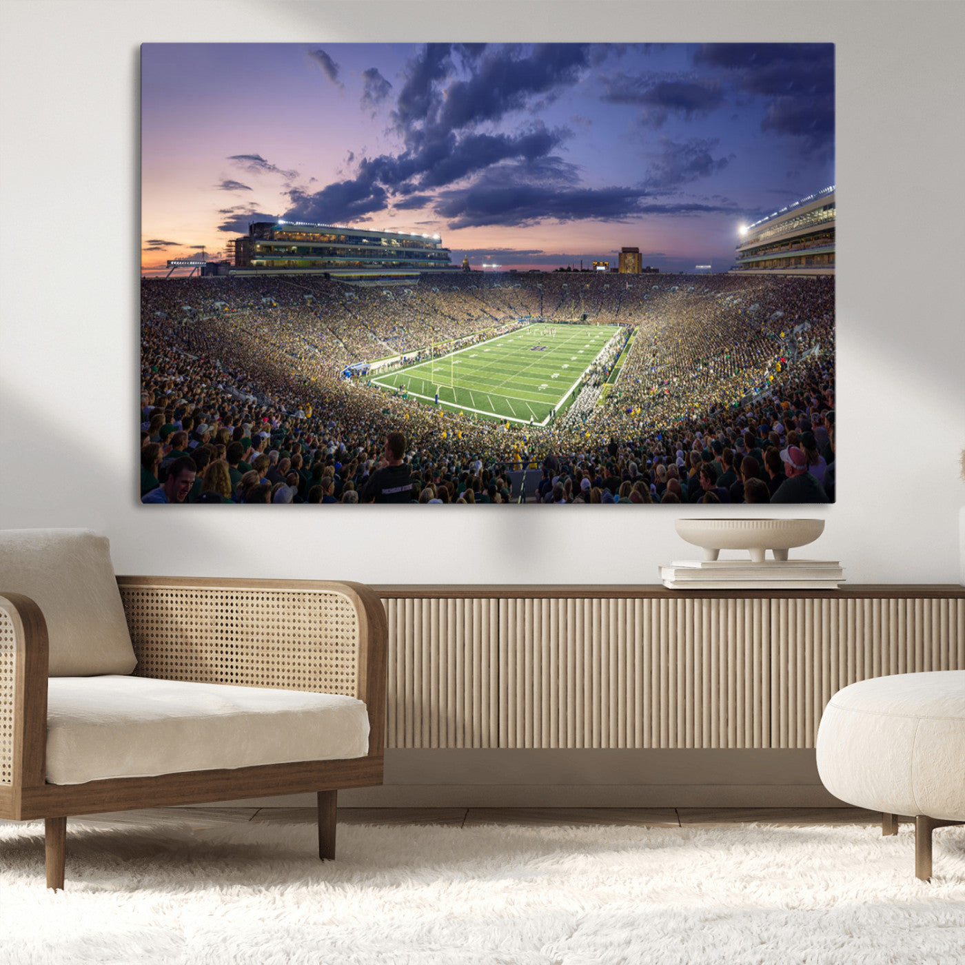 MGV-CV-36X24 - Notre Dame Fighting Irish Football Team Print - Notre Dame Stadium Wall Art Canvas Print