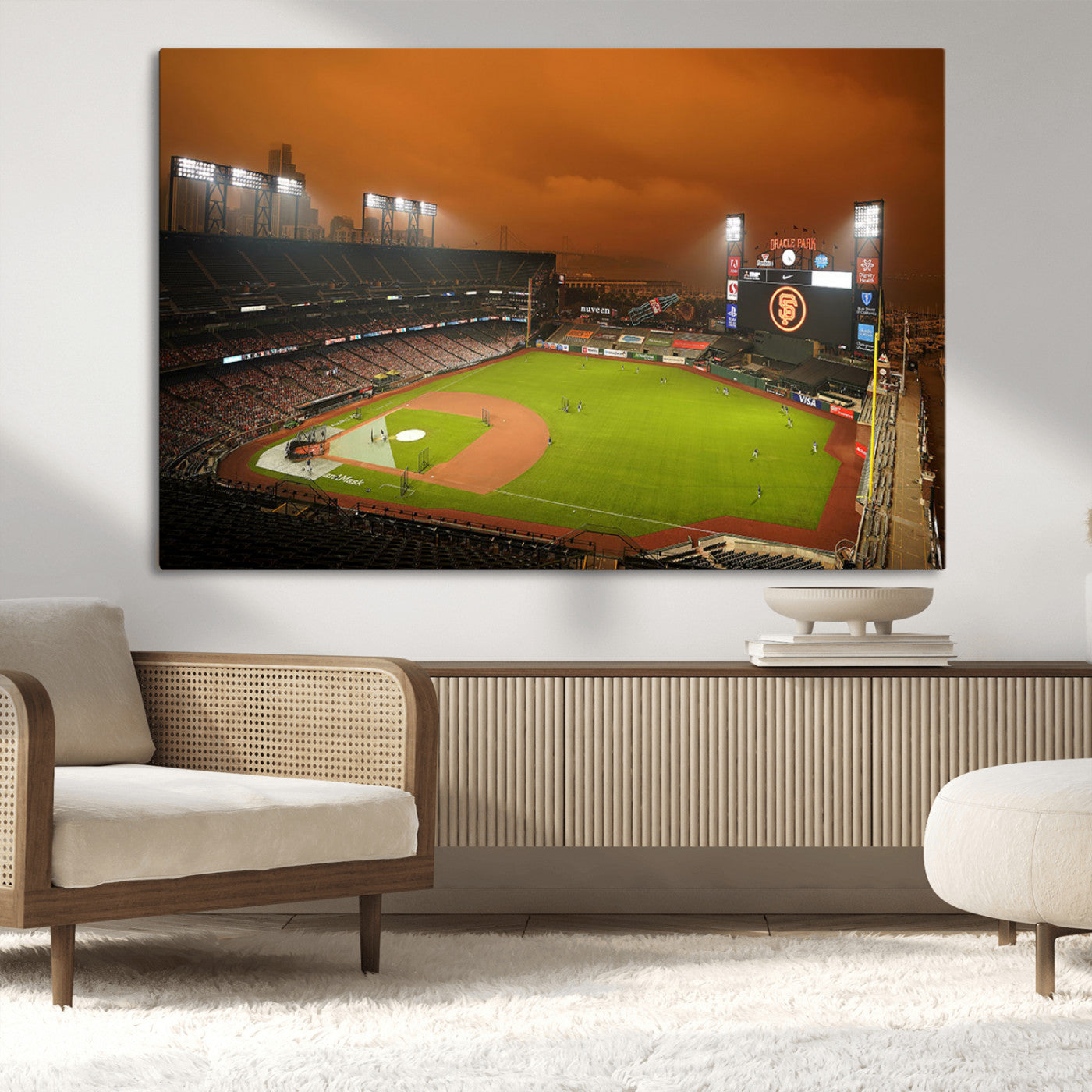 MGV-CV-36X24 - San Francisco Giants Baseball Team Print - Oracle Park Stadium Wall Art Canvas Print