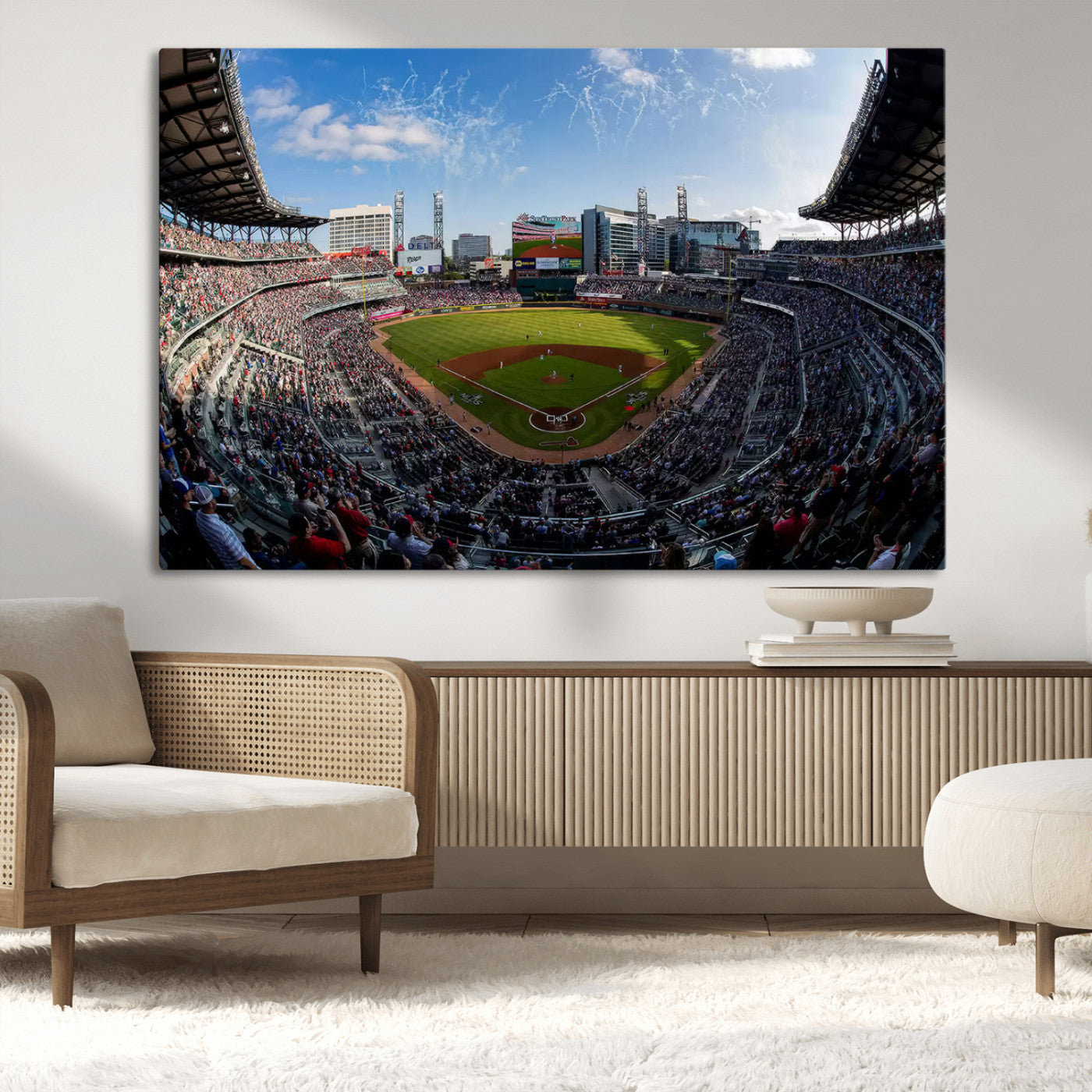 MGV-CV-36X24 - Truist Park Stadium Triple Canvas Wall Art - Atlanta Braves Game Day Exclusive Decor