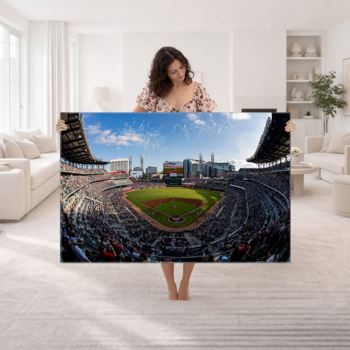 78608-MGV-CV-36X24 - Truist Park Stadium Canvas Wall Art, Atlanta Braves Game Day Decor