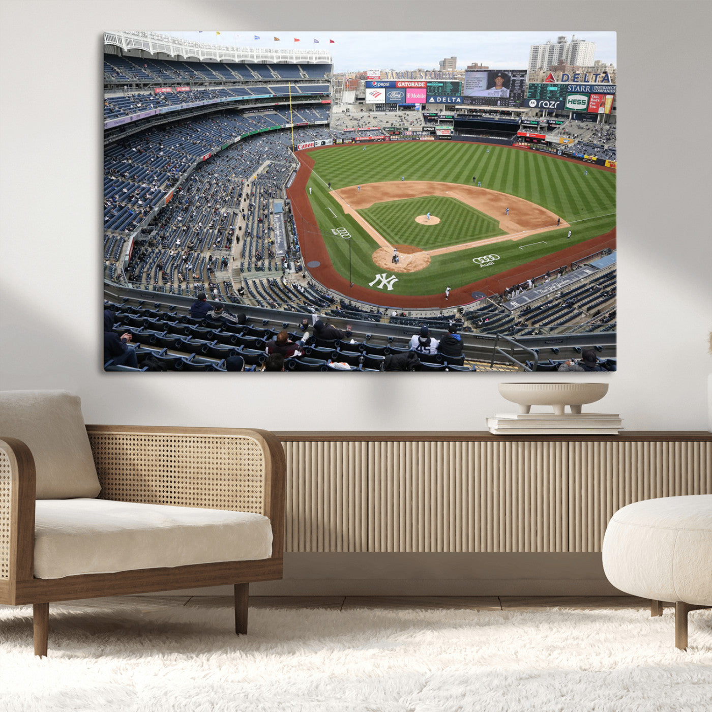 MGV-CV-36X24 - New York Yankees Baseball Team Print - Yankee Stadium Wall Art Canvas Print
