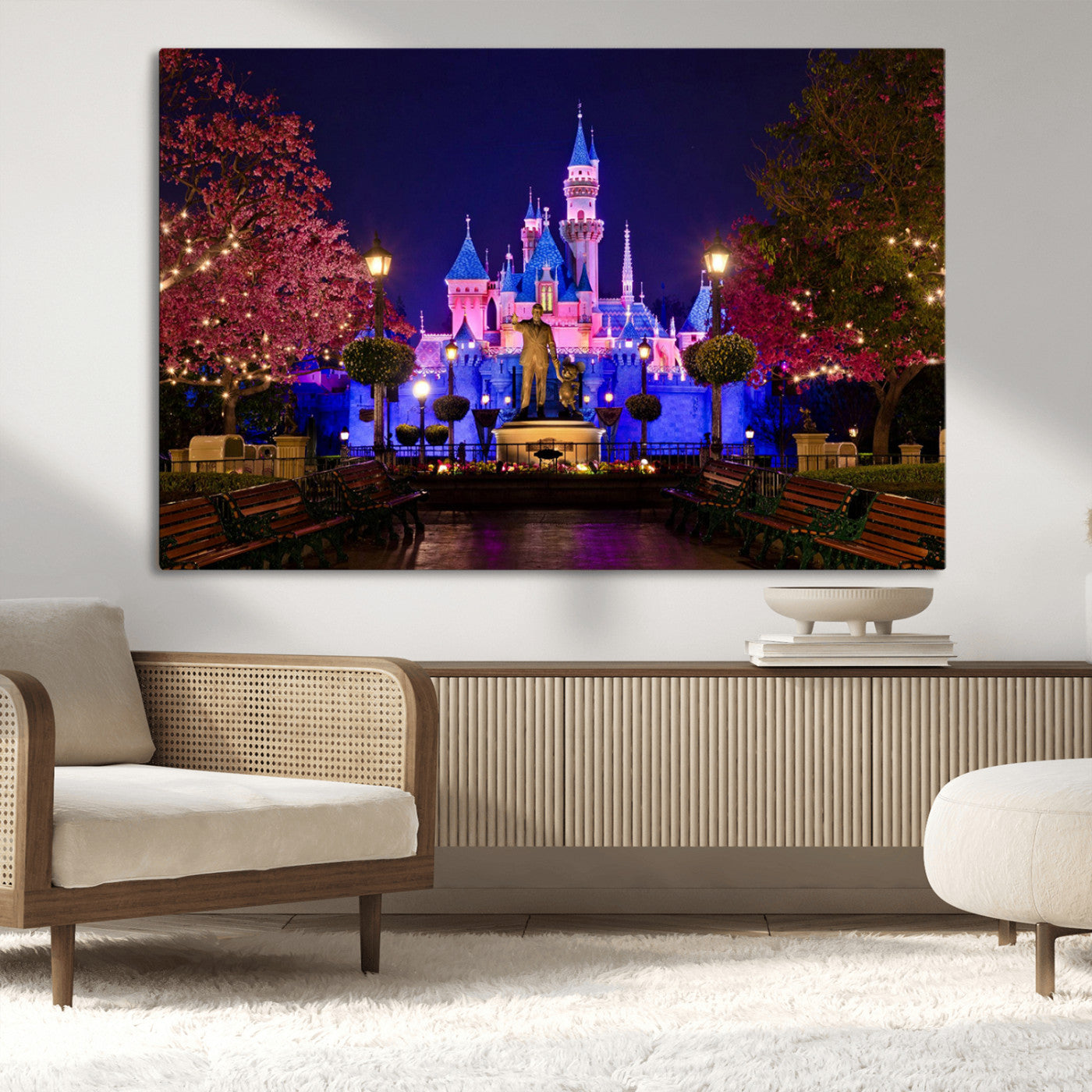 MGV-CV-36X24 - Castle Large Wall Art Disney Magic Kingdom Kids Room Decor - Disney World Christmas Home Decor Child