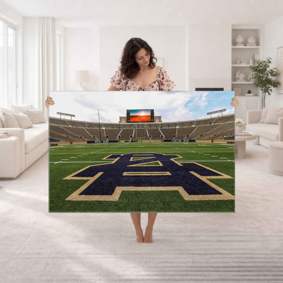 52835-MGV-CV-36X24 - Notre Dame Stadium Giclee Canvas Print | Triptych Wall Art Featuring Iconic Notre Dame Football