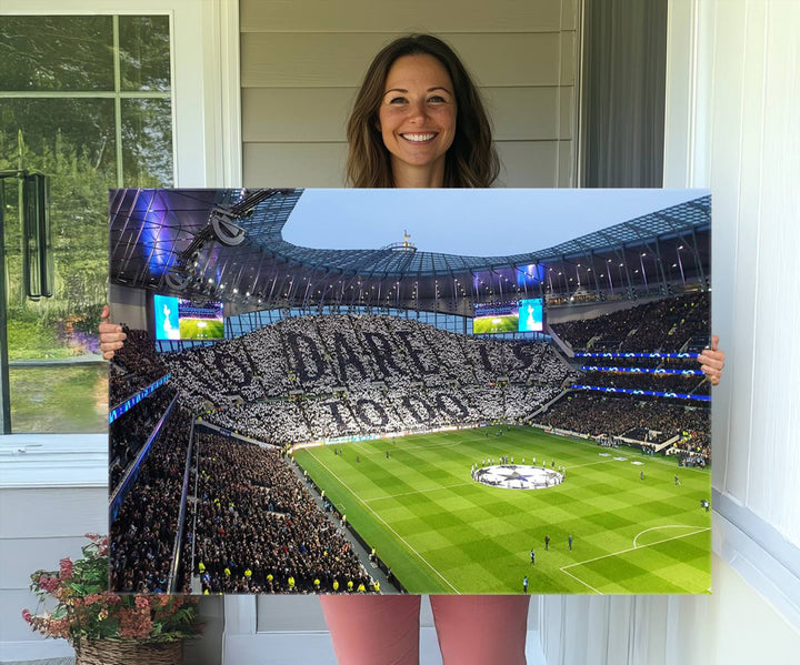 At Tottenham Hotspur Stadium, the Premier League wall art stands out.