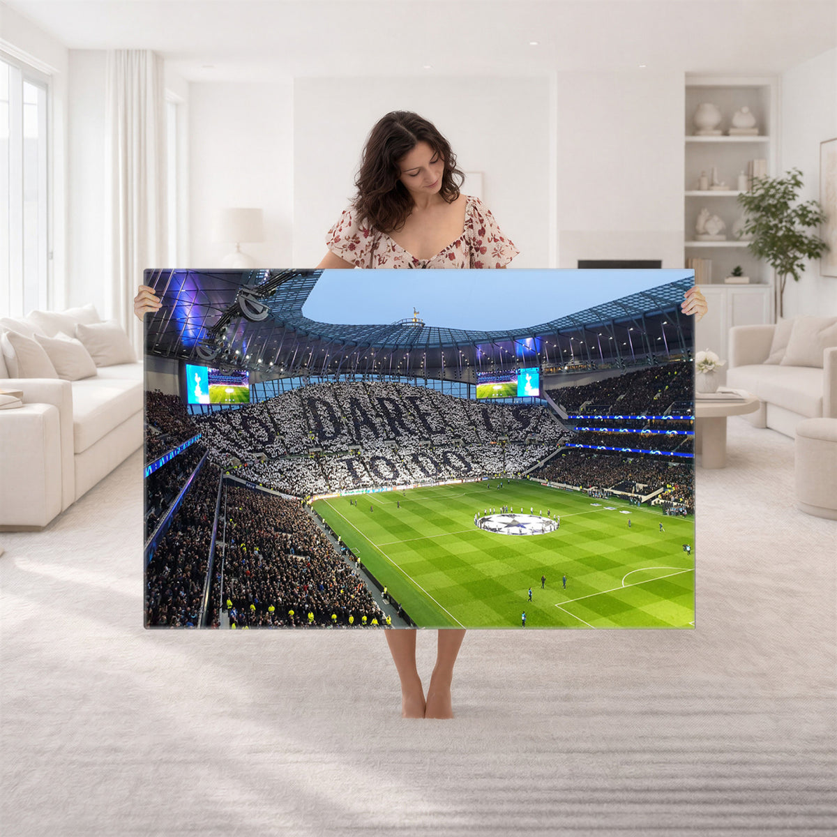 38765-MGV-CV-36X24 - Tottenham Hotspur Stadium Canvas Print, Match Day Triple Canvas Wall Art
