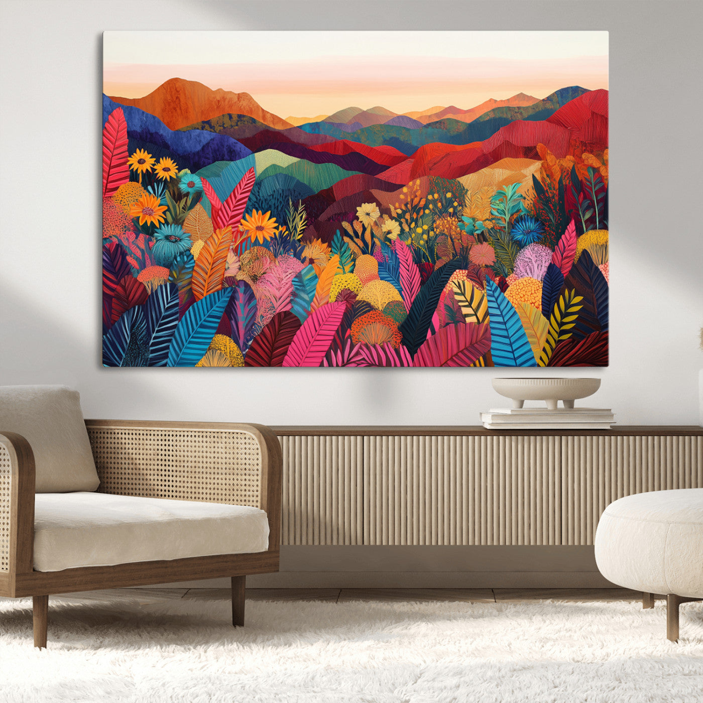MGV-CV-36X24 - YAYOI KUSAMA Abstract Print - Landscape Canvas Wall Art Print - Vibrant Modern Decor for Living