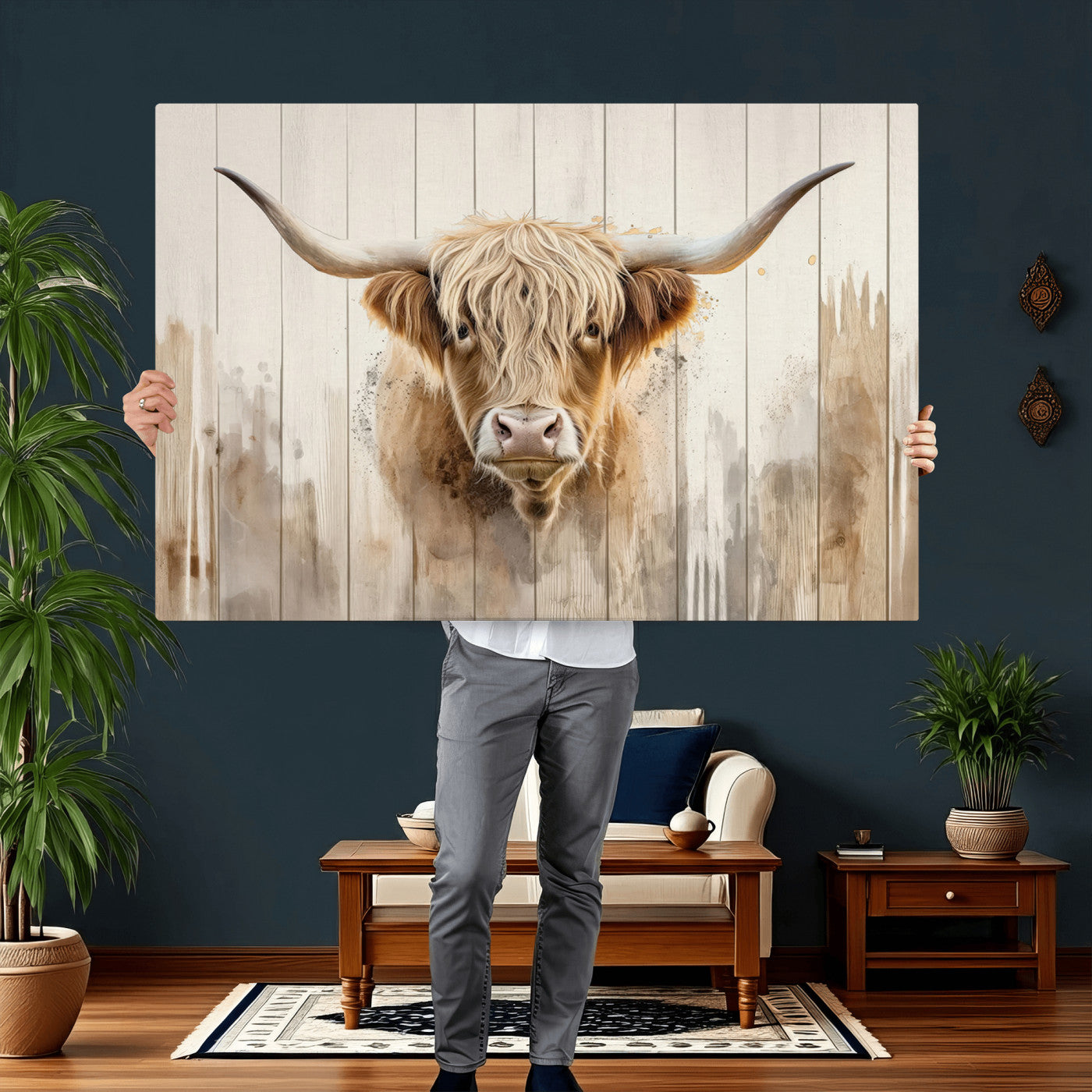 83059-MGV-CV-36X24 - Vibrant Autumn Landscape Canvas Wall Art - Fall Foliage and Mountain View Print for Home, Farmhouse, and Cozy Cabin Decor, Ready to Hang