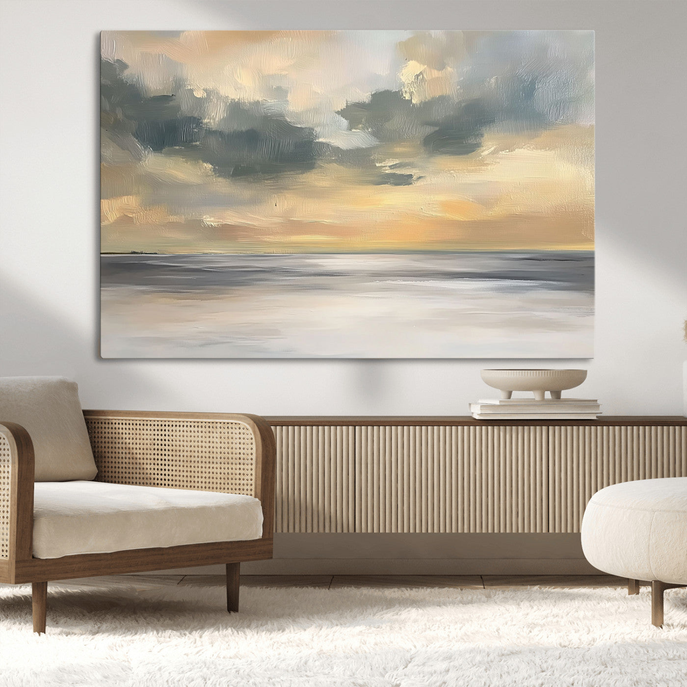 MGV-CV-36X24 - Modern Coastal Artwork with Vibrant Abstract Ocean Waves Wall Art Canvas Print for Contemporary