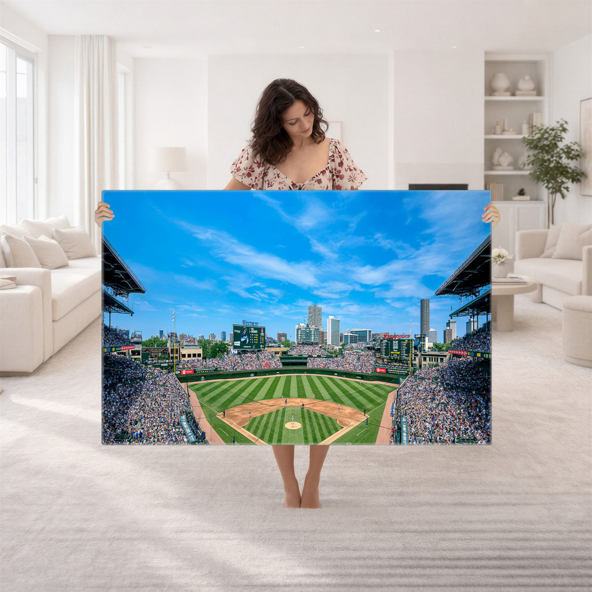 32373-MGV-CV-36X24 - Wrigley Field Chicago Cubs Panoramic Art Multi-Piece Canvas