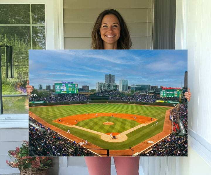 Wrigley Field Cubs canvas wall art.