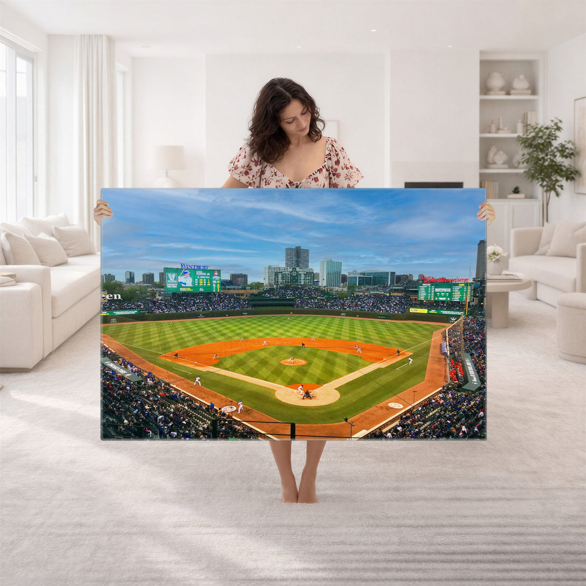 86839-MGV-CV-36X24 - Wrigley Field Chicago Cubs Panoramic Canvas Print
