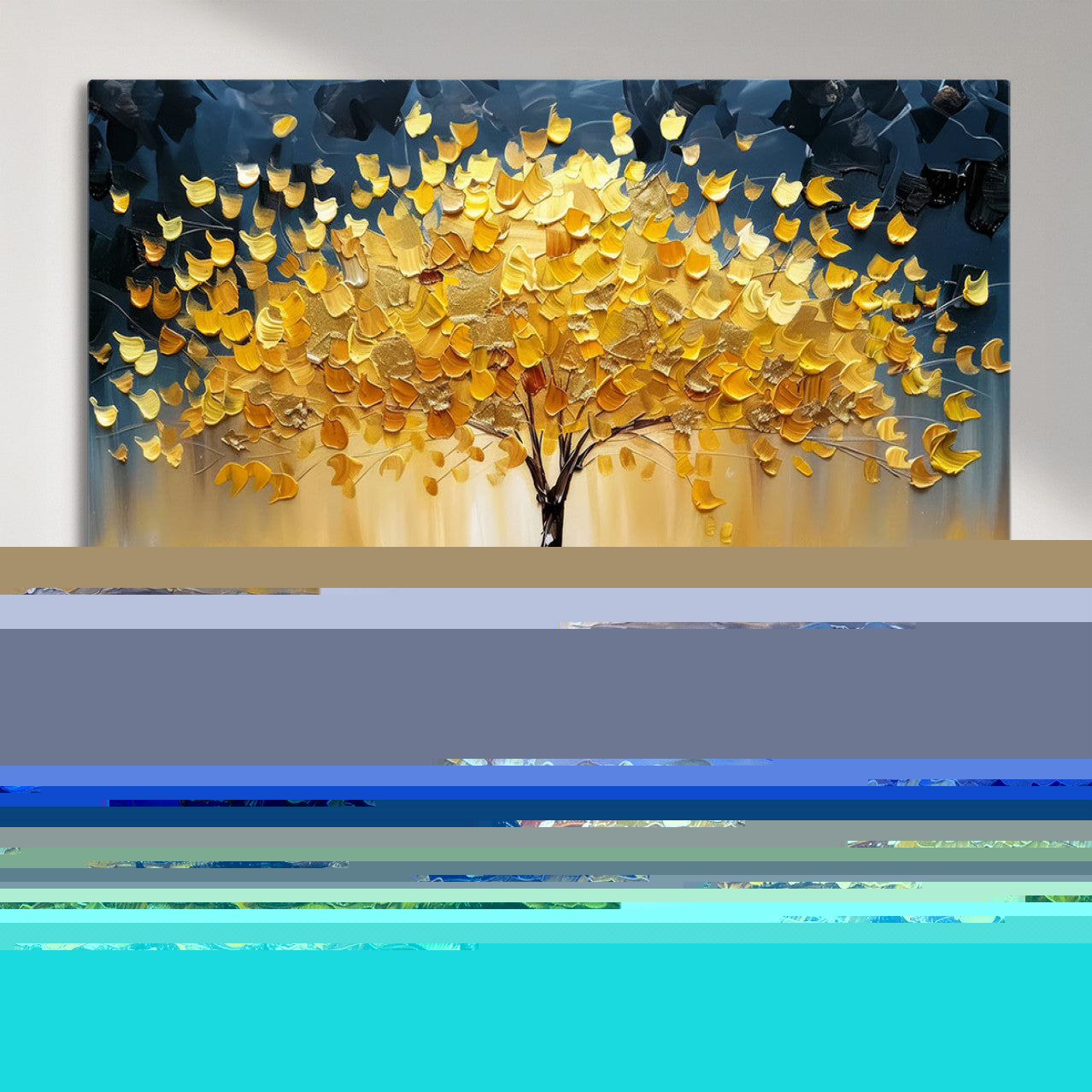 MGV-CV-36X24 - Golden Autumn Tree Wall Art – Canvas Print of Vibrant Fall Leaves, Seasonal Nature Scene Beautiful Fall Decor for Home, Office or Guest Room
