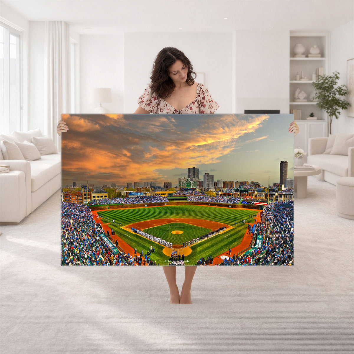 45635-MGV-CV-36X24 - Chicago Wrigley Field Wall Art Canvas Print