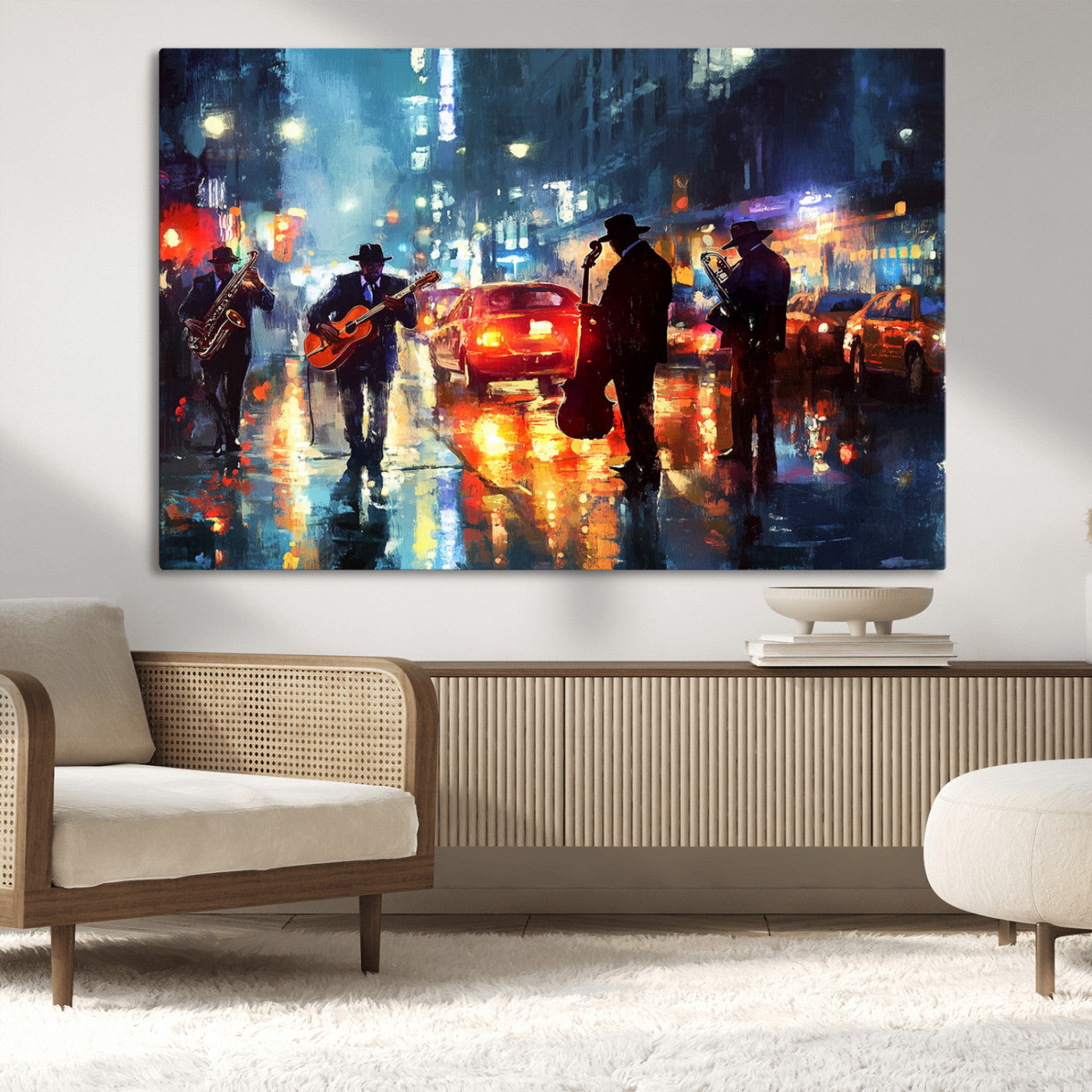 MGV-CV-36X24 - African American Jazz Canvas - Abstract Music Wall Art Print - Abstract Jazz Wall Art Framed Prints
