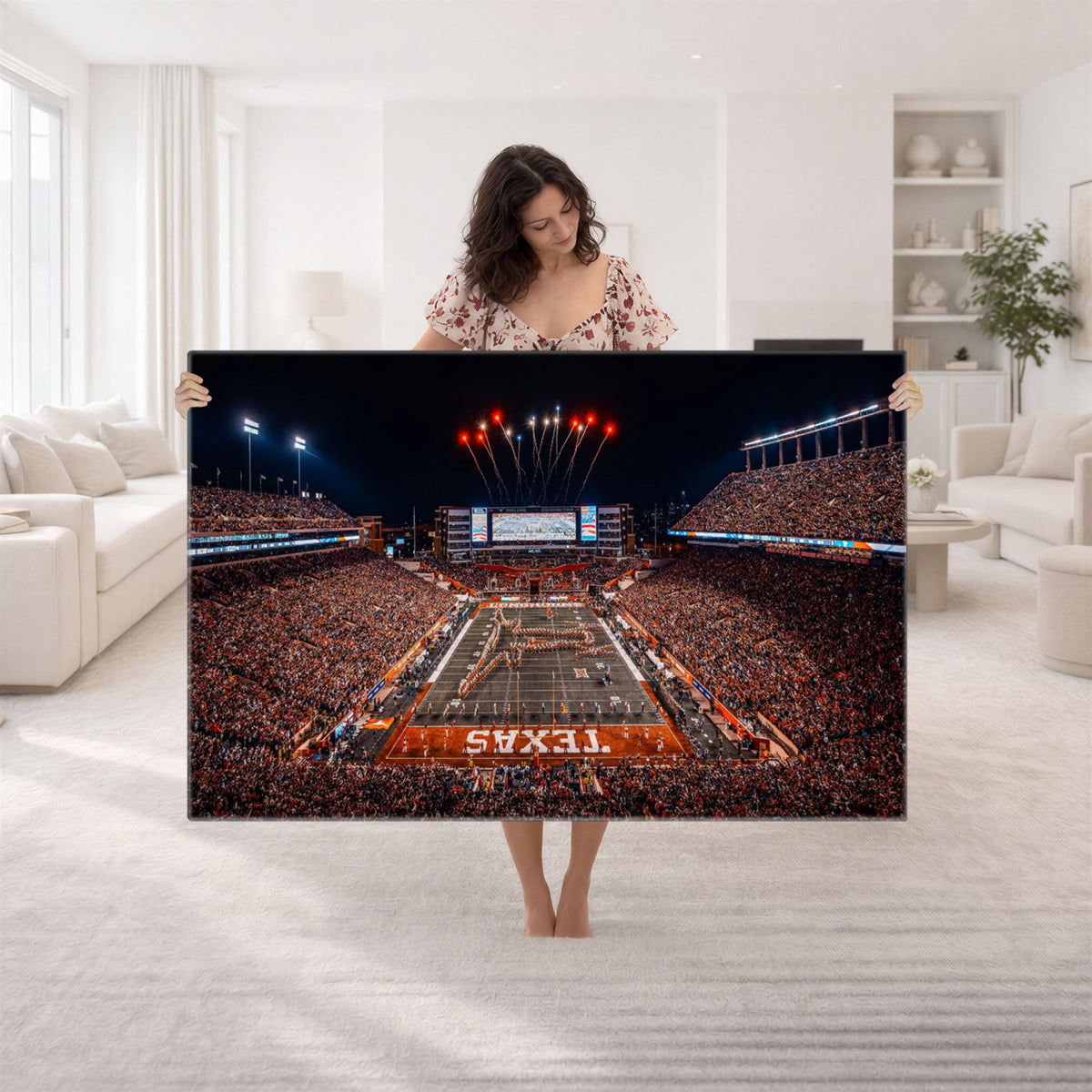 58778-PAN-FL-20X10 - Darrell K Royal Memorial Stadium | Texas Longhorns | Print Decor Wall Art Design for Home & Office Decoration