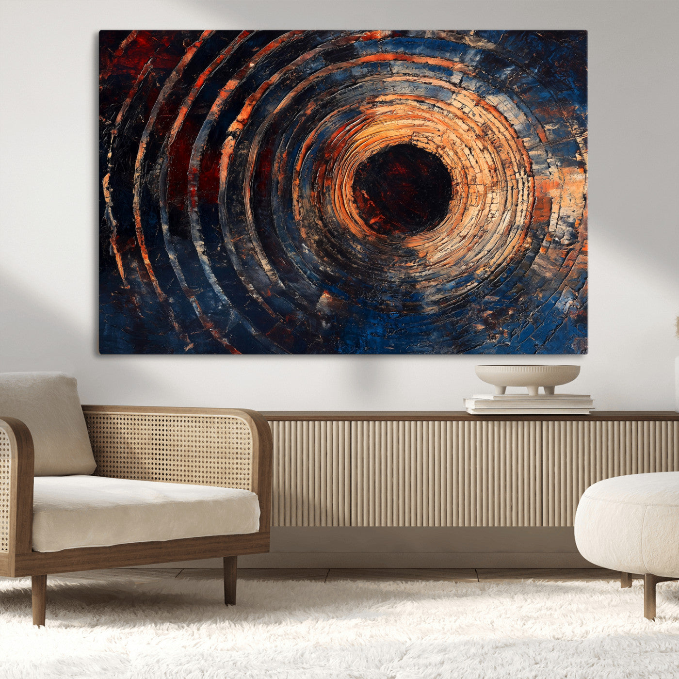 MGV-CV-36X24 - Wood Tree Ring Wall Art Canvas Print, Framed Natural Wood Art Picture Print, Rustic Tree Slice Perfect Rustic Decor Artwork