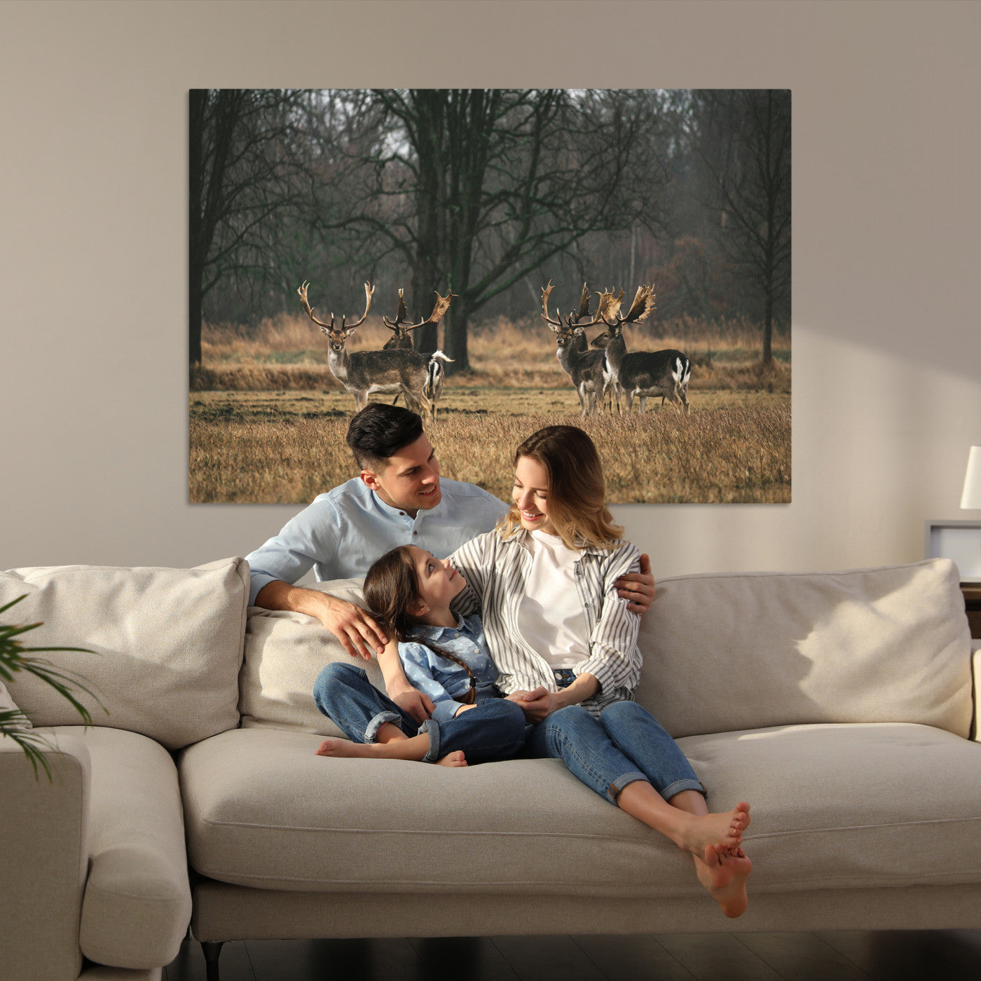 Deer Photography Wall Art Canvas Print, Framed Rustic Wildlife Art Picture, Rustic Deer Wall Art Print